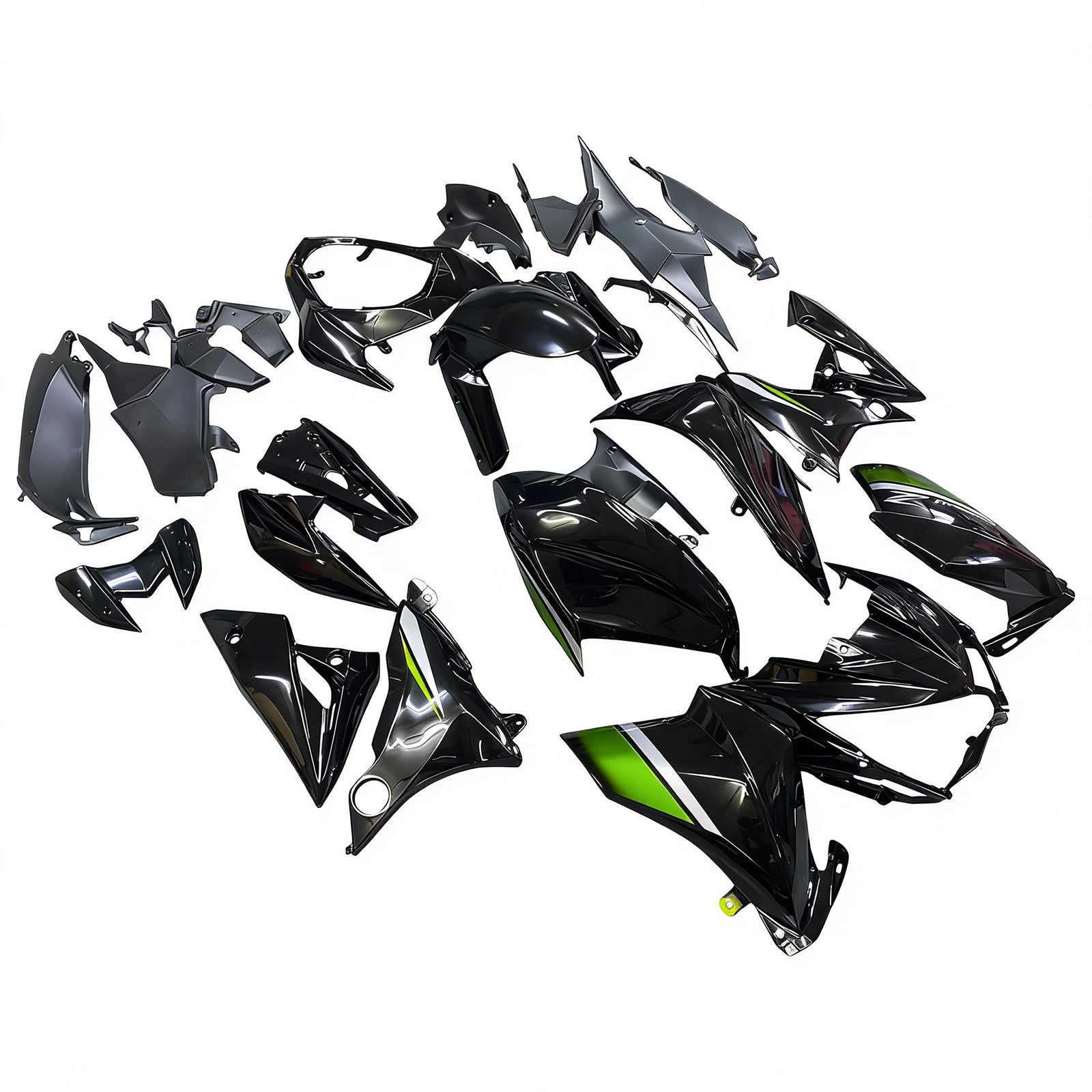 Amotopart 2013-2018 Kawasaki Z800 Green&Matte Black Fairing Kit