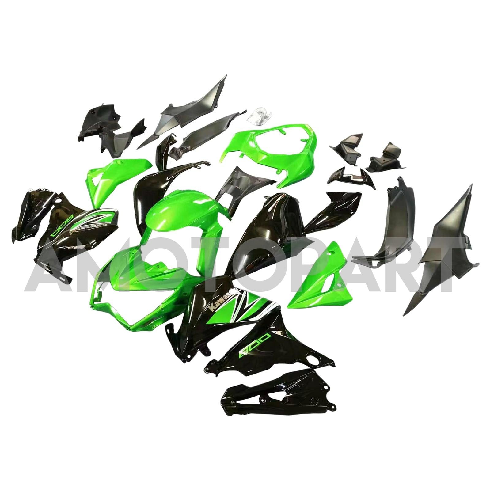 Amotopart 2013-2018 Kawasaki Z800 Green&Black Style2 Fairing Kit