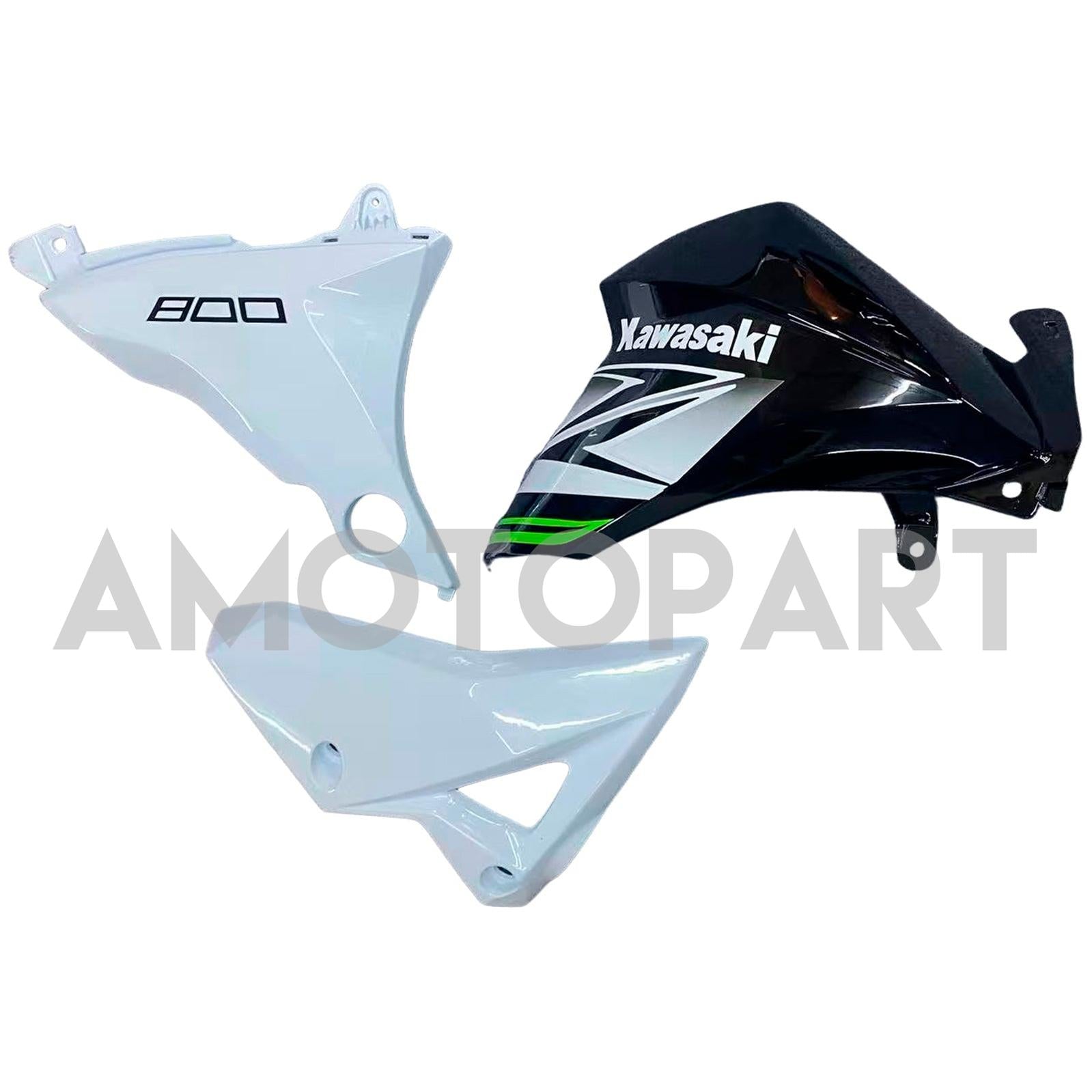 Amotopart 2013-2018 Kawasaki Z800 White Black Fairing Kit