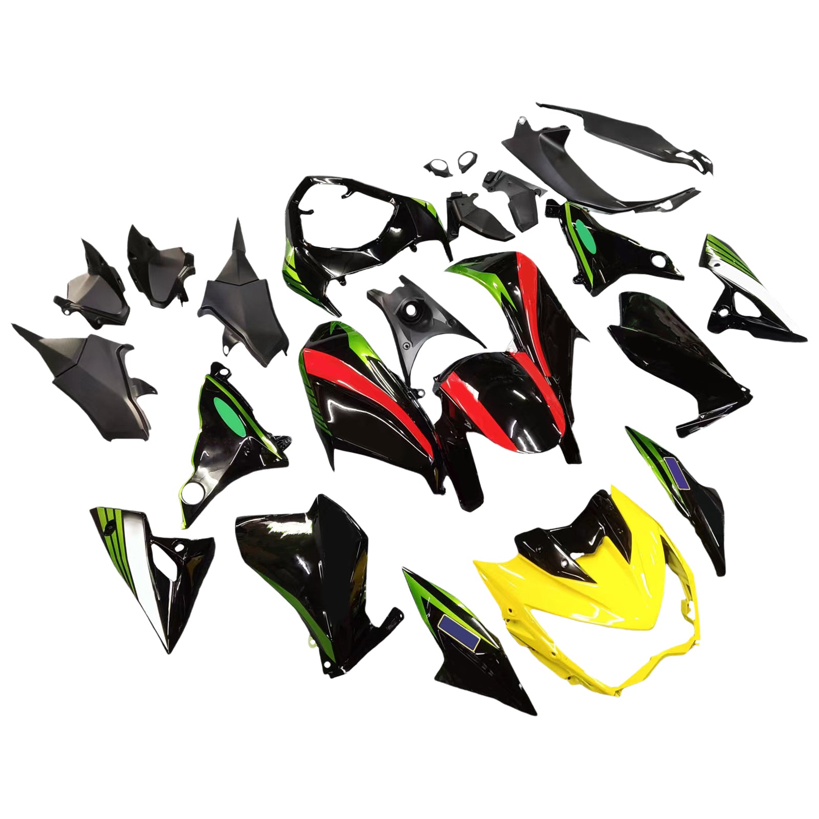 Amotopart 2013-2018 Kawasaki Z800 Green & Black Style1 Fairing Kit