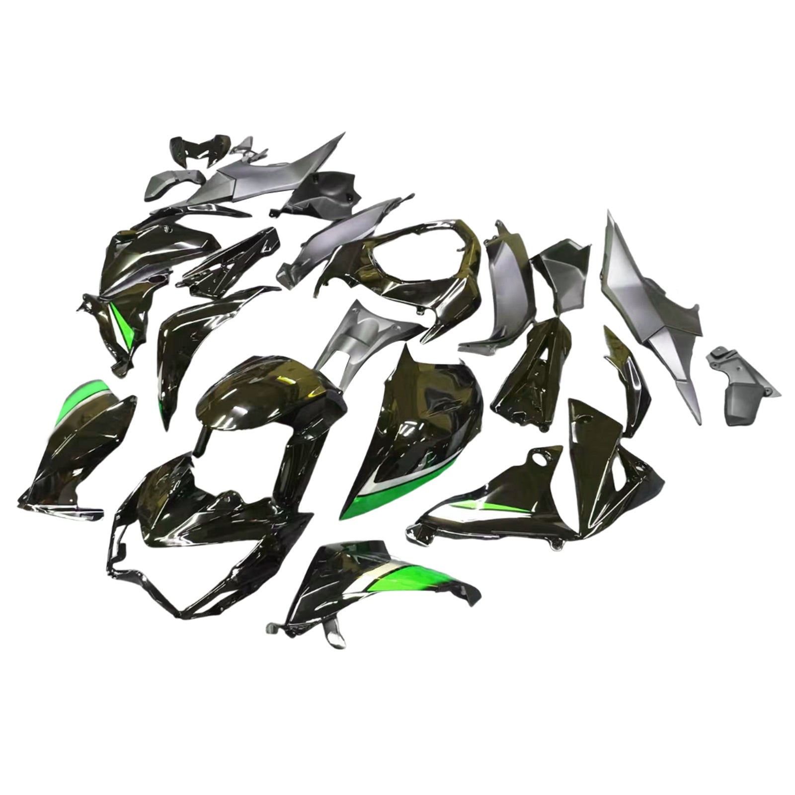 Amotopart 2013-2018 Kawasaki Z800 Green & Black Fairing Kit