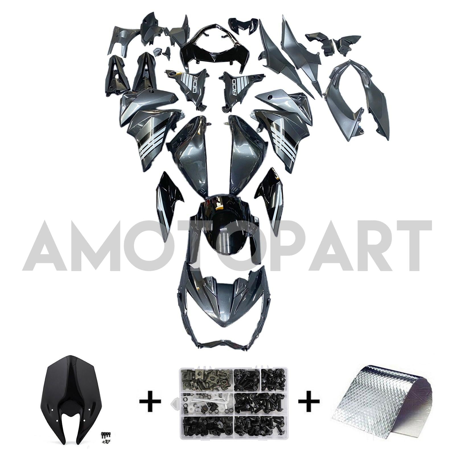 Amotopart 2013-2018 Kawasaki Z800 Matte Black Style1 Fairing Kit