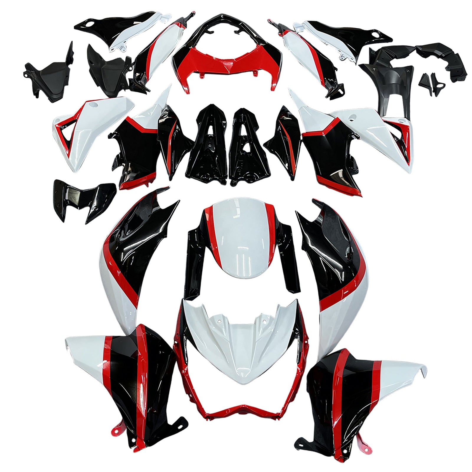 Amotopart 2013-2018 Kawasaki Z800 Black&Red Stripe Fairing Kit
