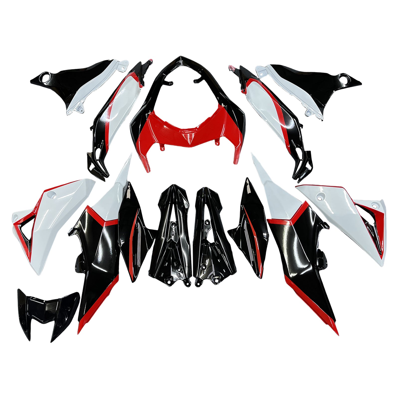 Amotopart 2013-2018 Kawasaki Z800 Black&Red Stripe Fairing Kit