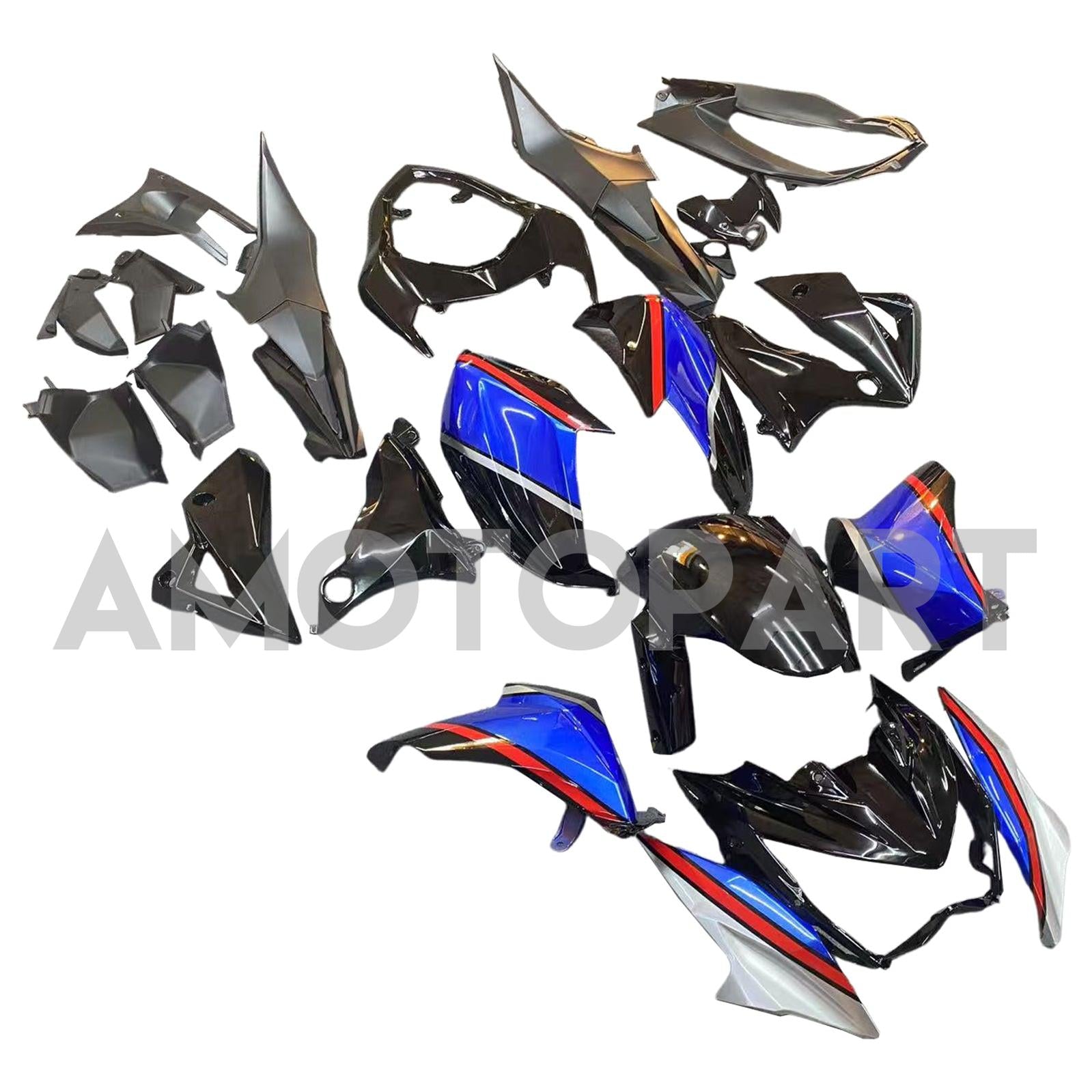 Amotopart 2013-2018 Kawasaki Z800 Blue Black Fairing Kit