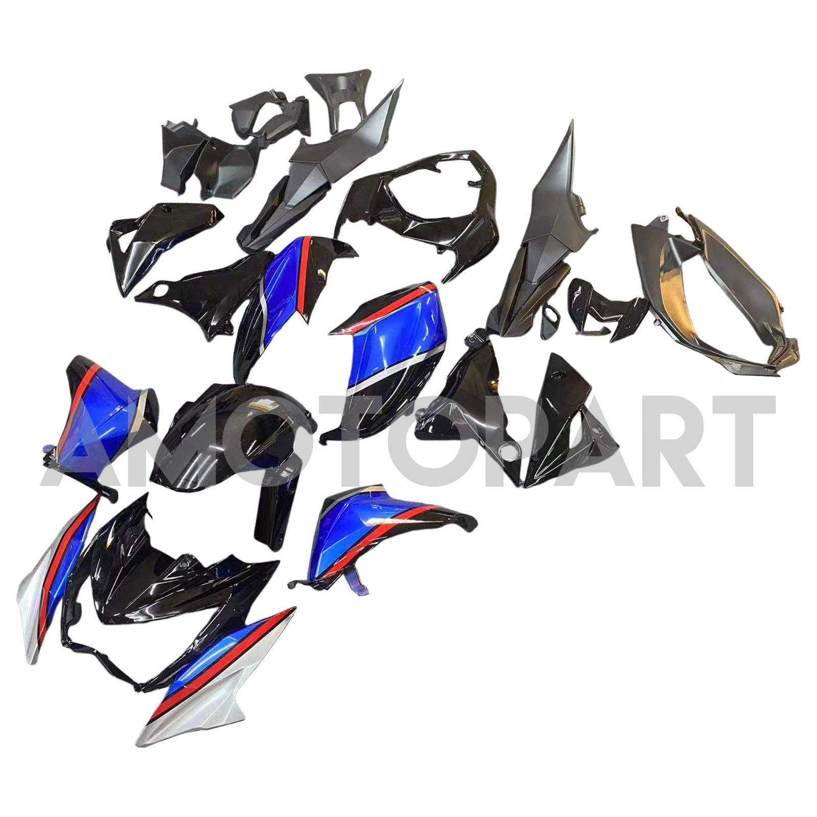Amotopart 2013-2018 Kawasaki Z800 Blue Black Fairing Kit