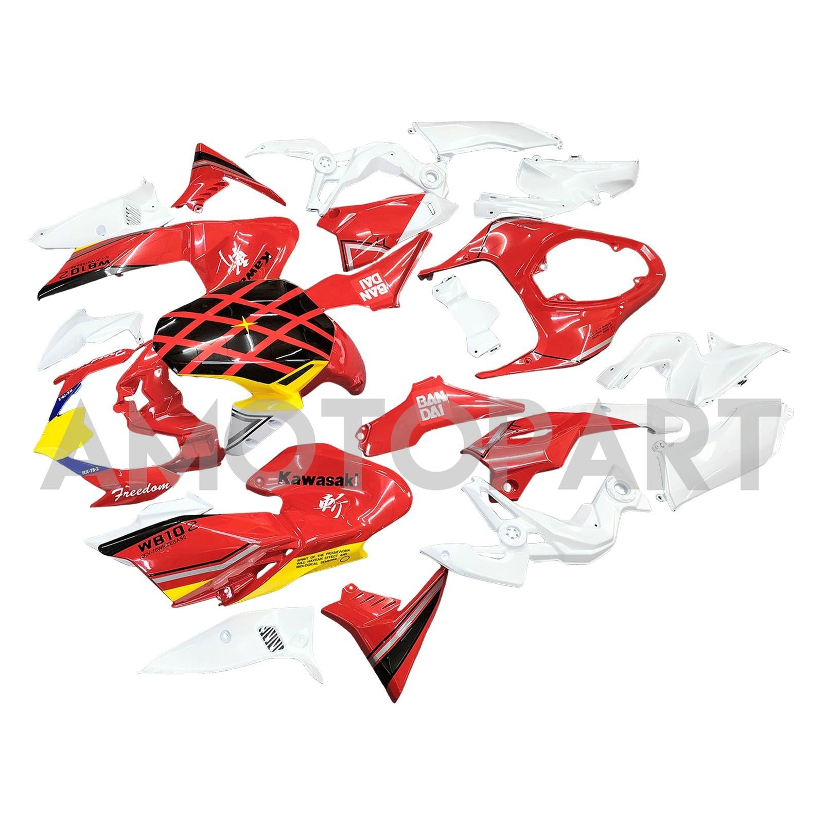 Kit carena Amotopart 2020-2021 Z900 Kawasaki rosso e bianco