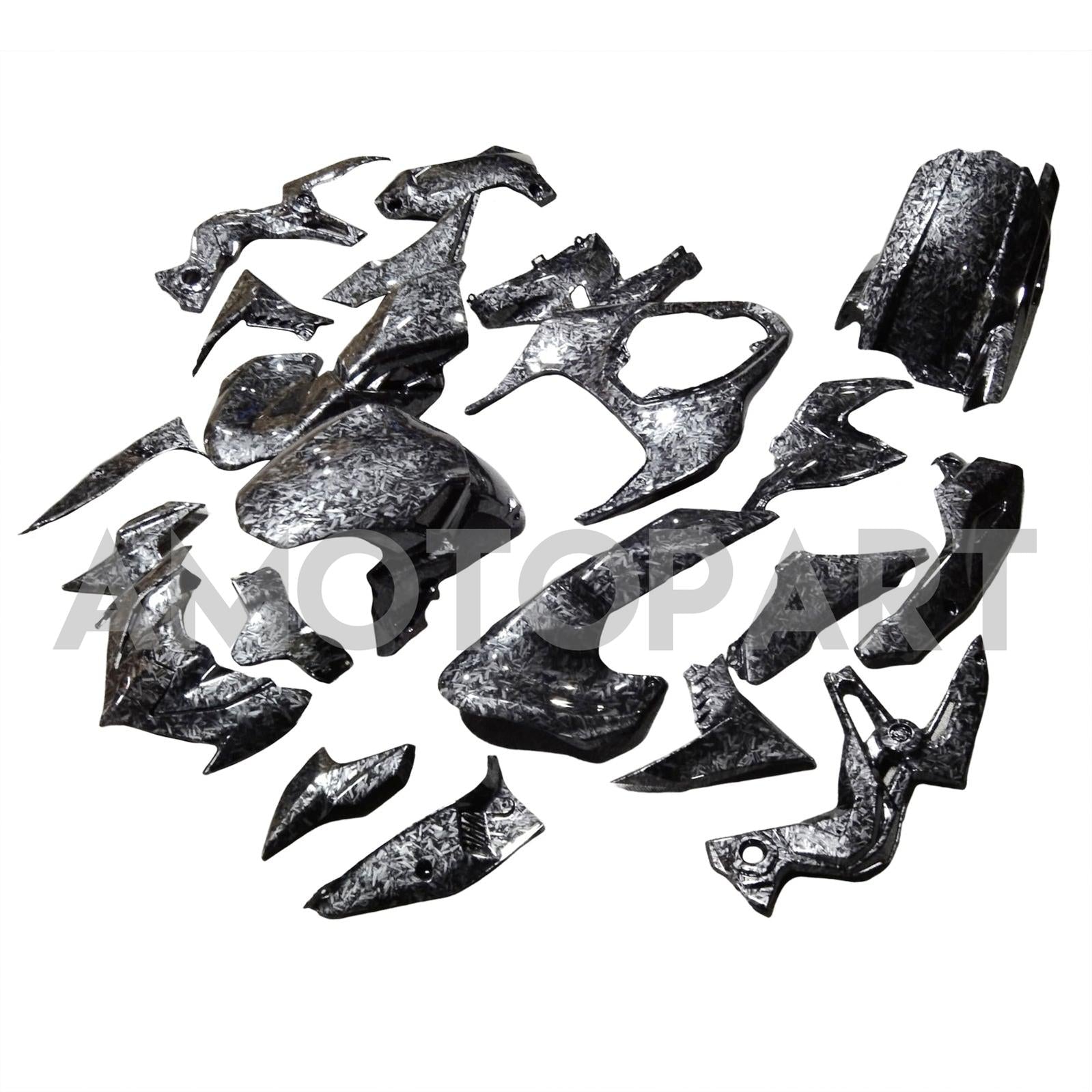 Amotopart 2020-2024 Z900 Kawasaki Marble Carbon Fiber Pattern Fairing Kit