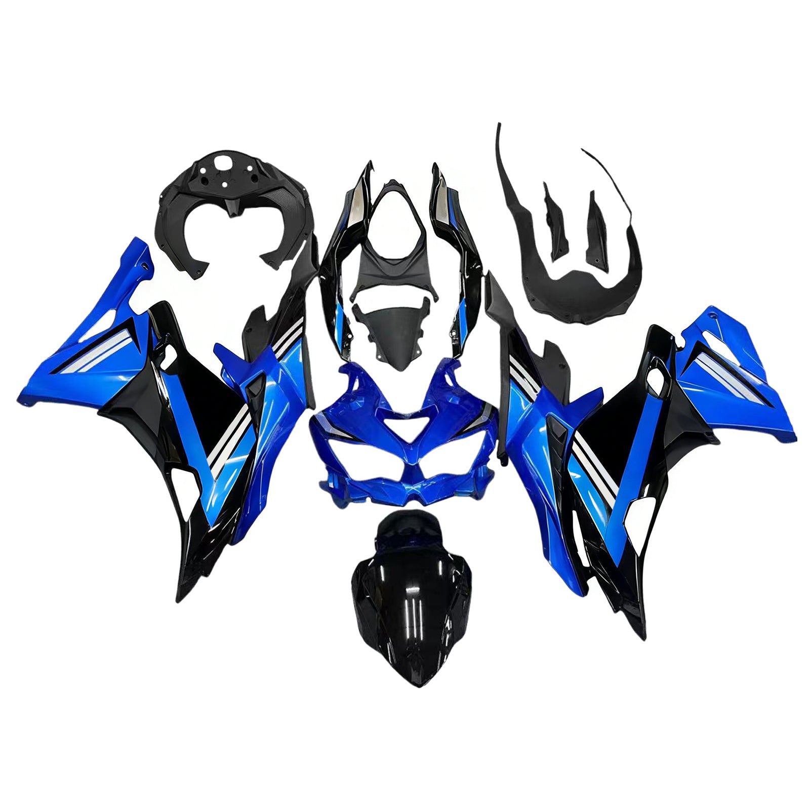 Amotopart 2019-2025 Kawasaki Ninja ZX-25R ZX-4R ZX-4RR Black Blue Fairing Kit