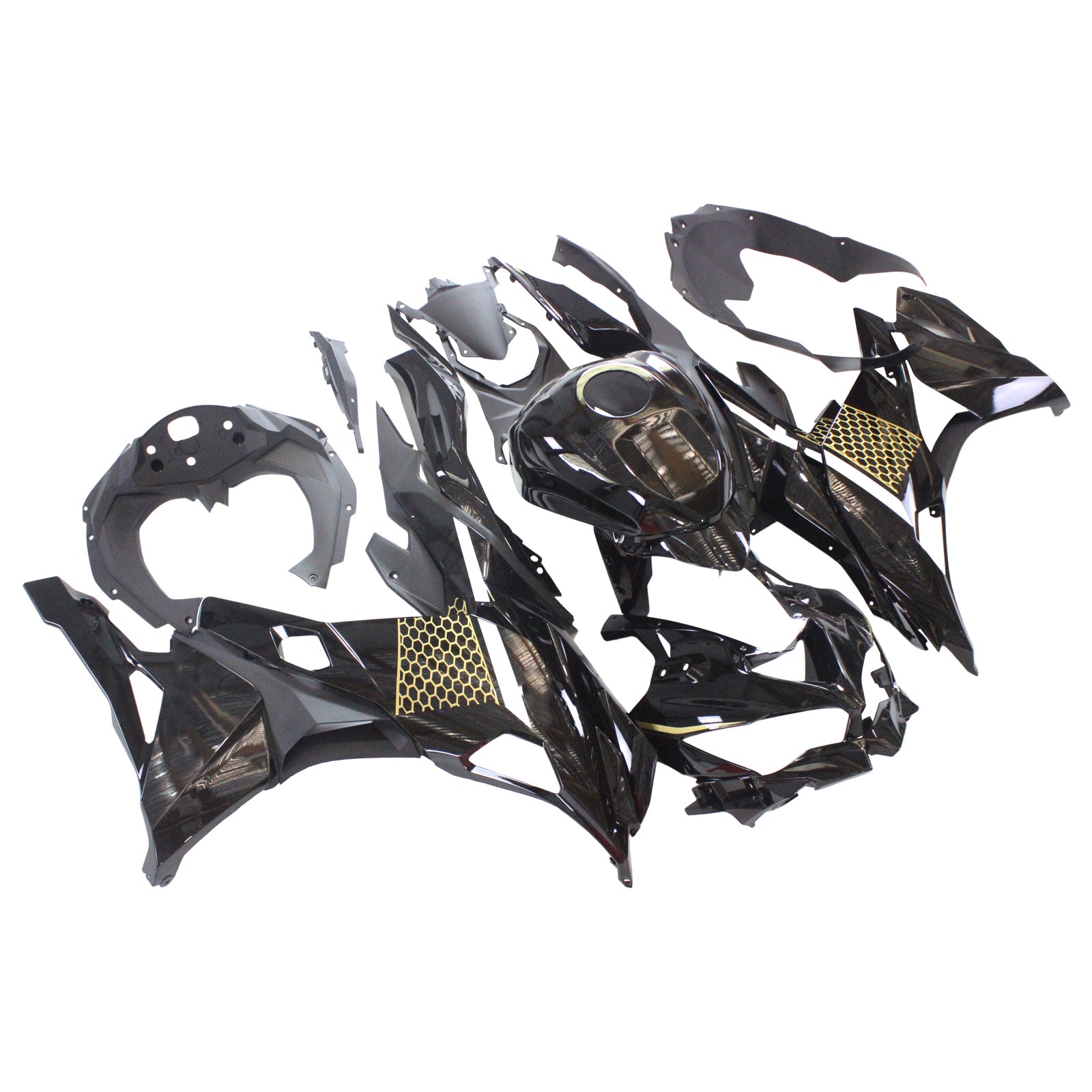 Amotopart 2019-2024 Kawasaki Ninja ZX25R ZX4R ZX4RR ブラック フェアリングキット