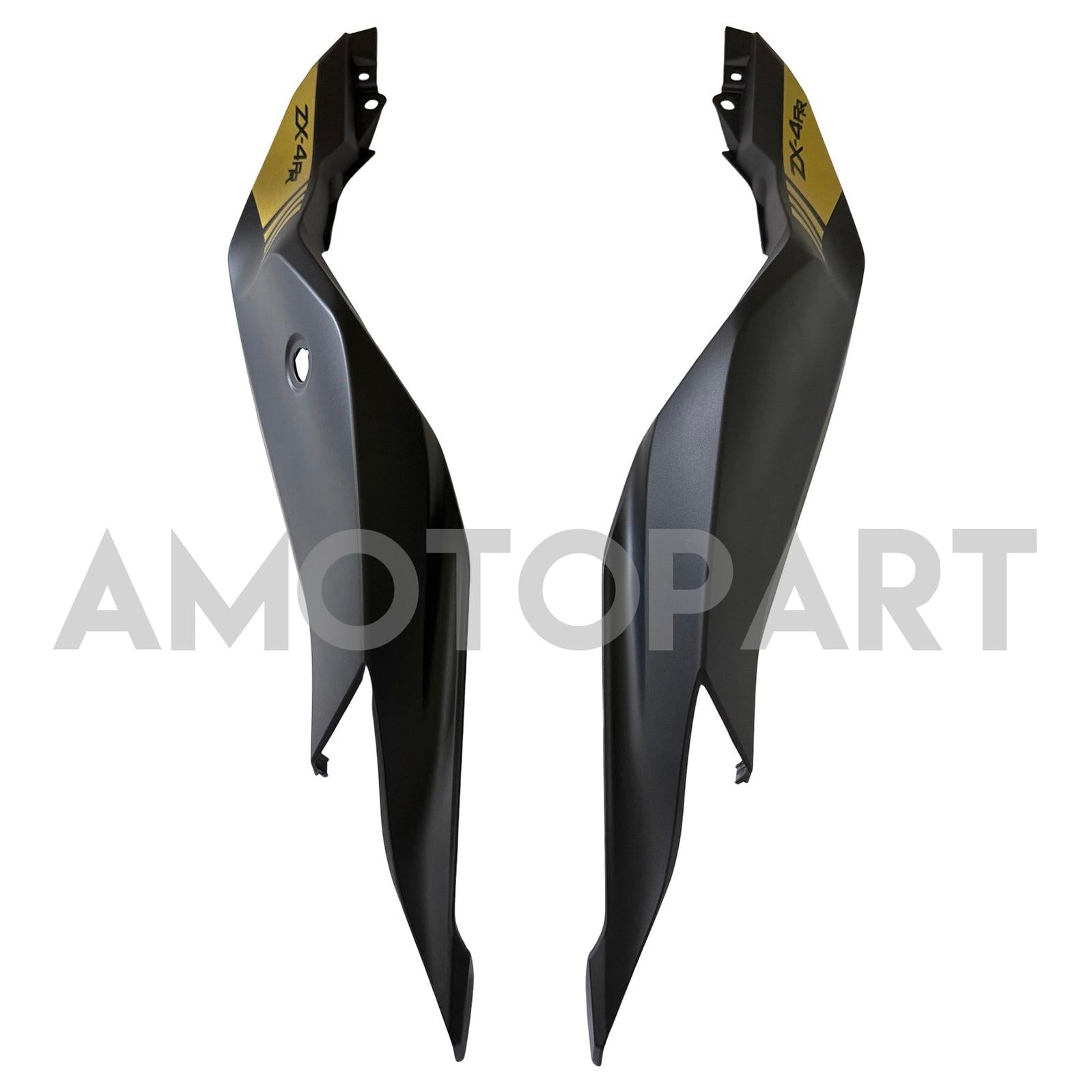 Amotopart 2019-2025 Kawasaki Ninja ZX25R ZX4R ZX4RR Black Grey Gold Fairing Kit