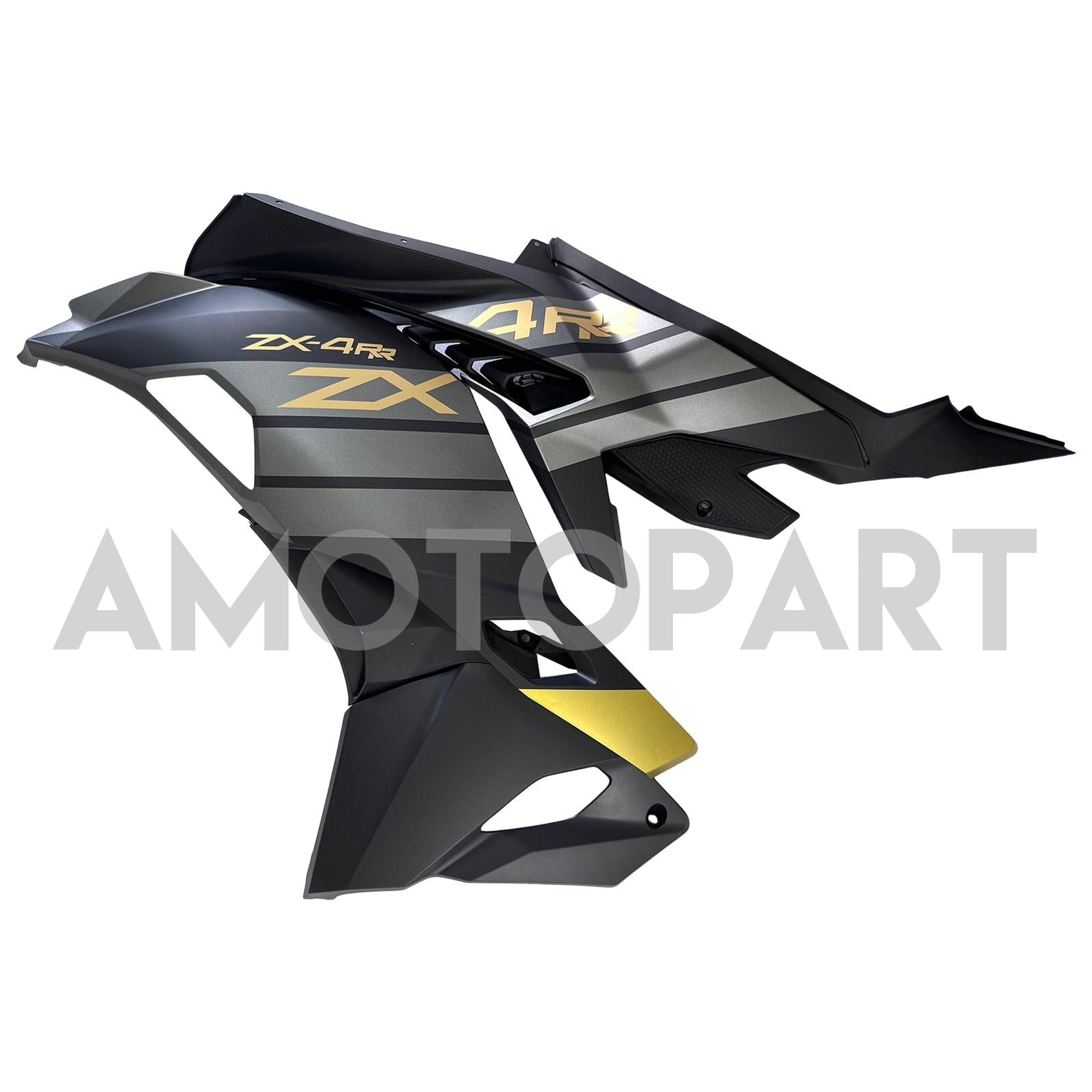 Amotopart 2019-2025 Kawasaki Ninja ZX25R ZX4R ZX4RR Black Grey Gold Fairing Kit