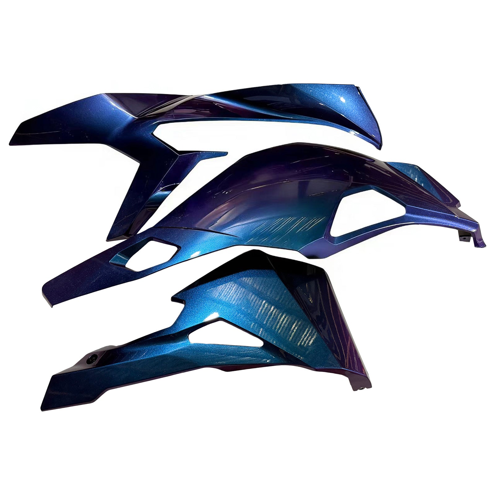 Amotopart 2019-2024 Kawasaki Ninja ZX25R ZX4R ZX4RR グラデーション ブルー & パープル フェアリングキット