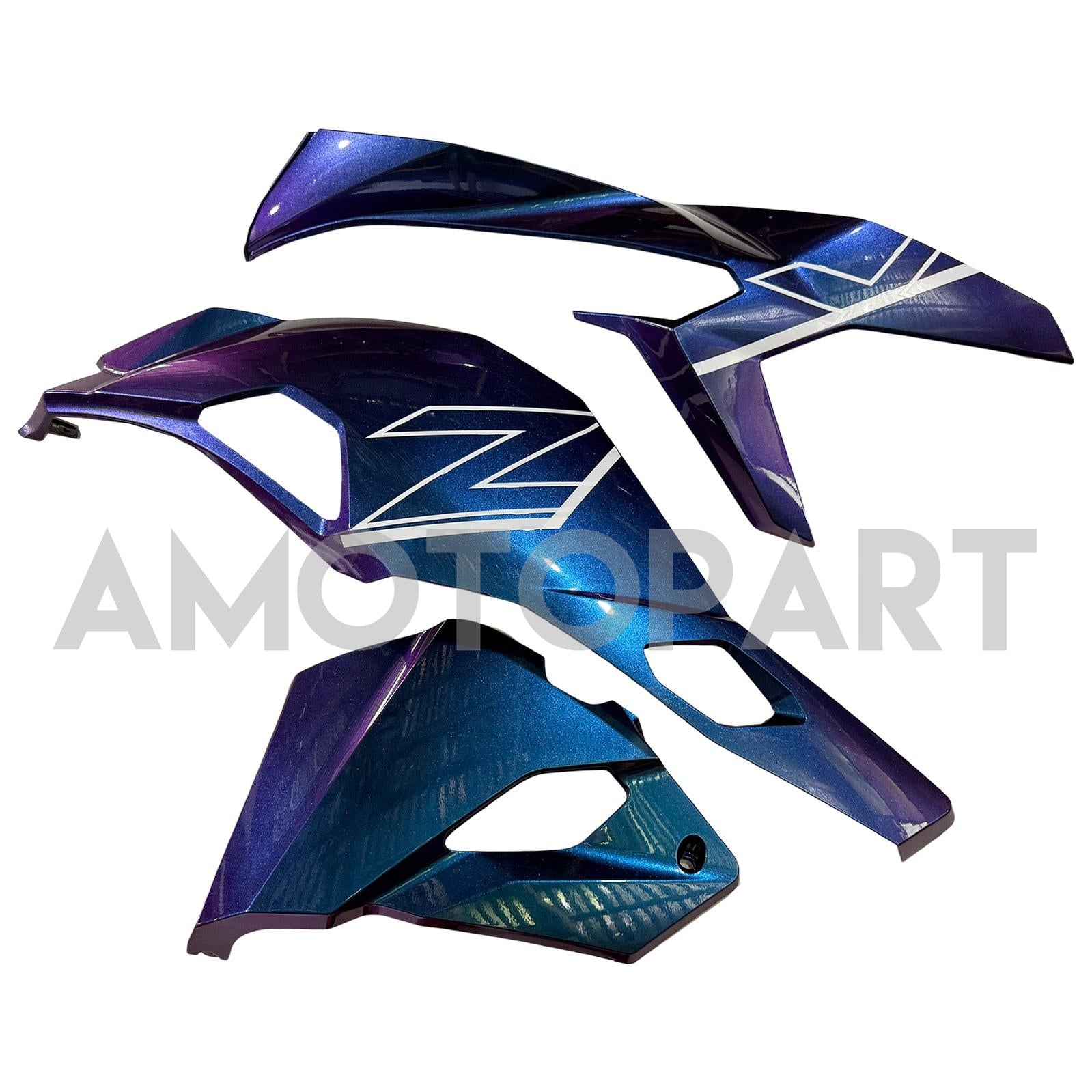Amotopart 2019-2025 Kawasaki Ninja ZX25R ZX4R ZX4RR Gradient Blue & Purple Fairing Kit