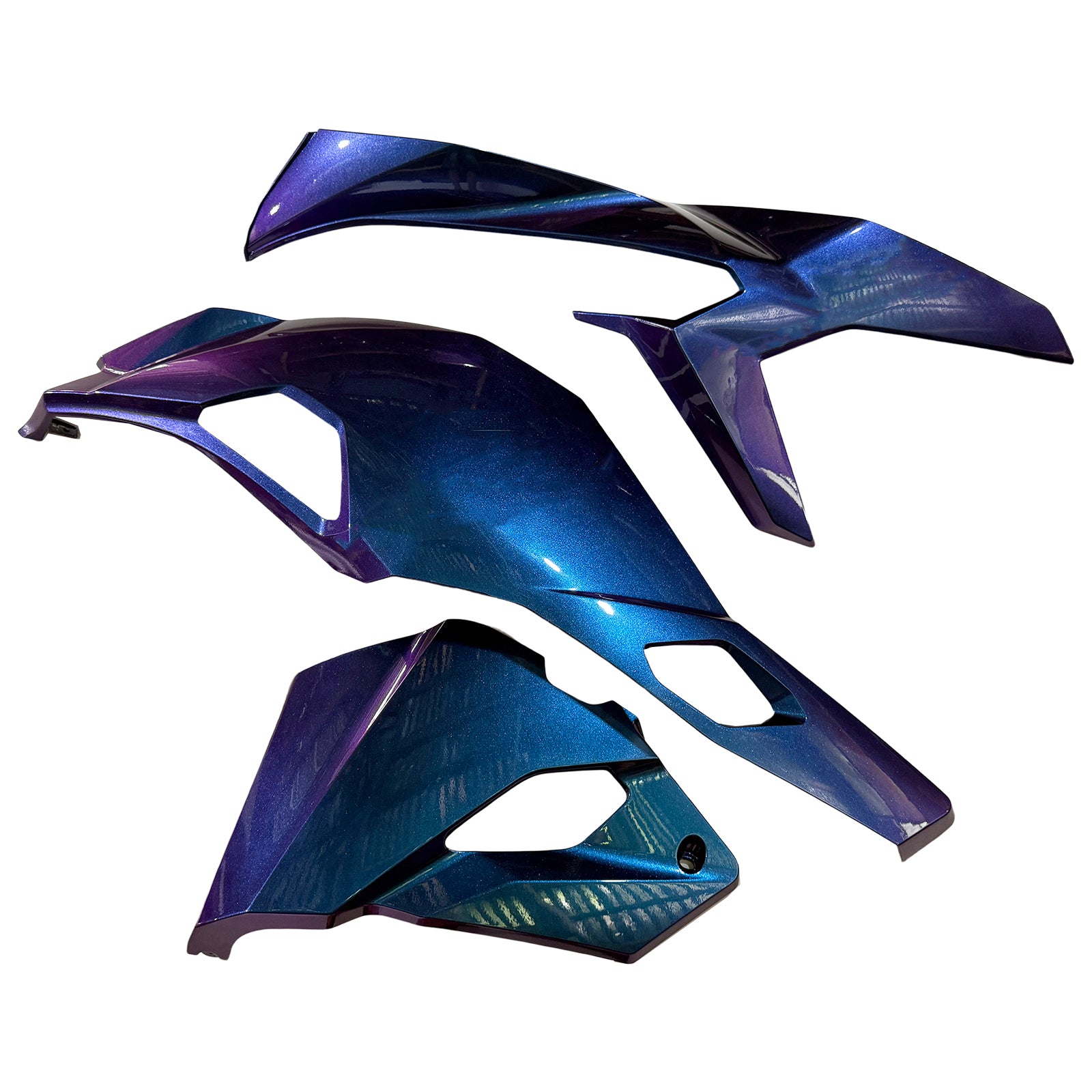 Amotopart 2019-2024 Kawasaki Ninja ZX25R ZX4R ZX4RR グラデーション ブルー & パープル フェアリングキット