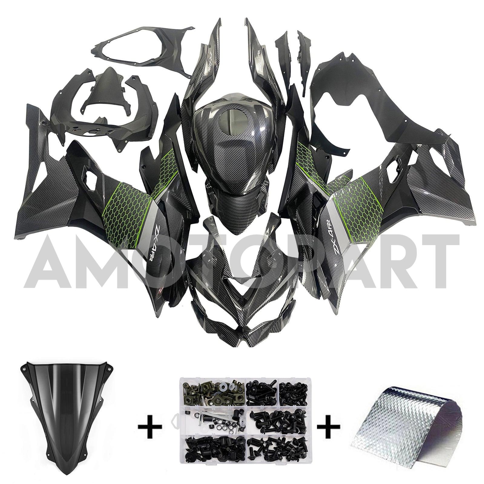 Amotopart 2019-2025 Kawasaki Ninja ZX25R ZX4R ZX4RR Carbon Fiber Fairing Kit