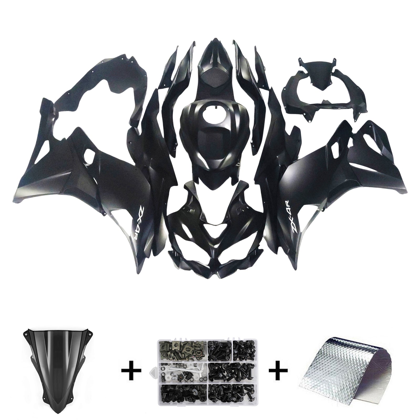 Amotopart 2019-2026 Kawasaki Ninja ZX25R ZX4R ZX4RR Matte Black Fairing Kit