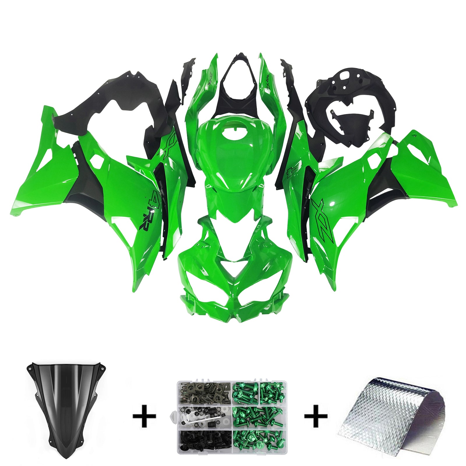 Amotopart 2019-2026 Kawasaki Ninja ZX25R ZX4R ZX4RR Light Green Fairing Kit