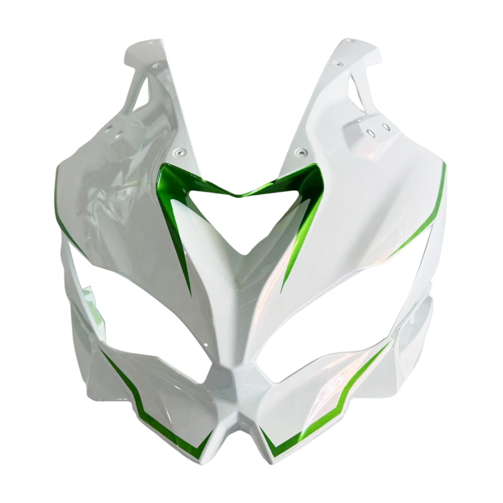 Amotopart 2019-2026 Ninja ZX-25R ZX-4R ZX-4RR Kawasaki blanc avec kit de carénage à rayures vertes