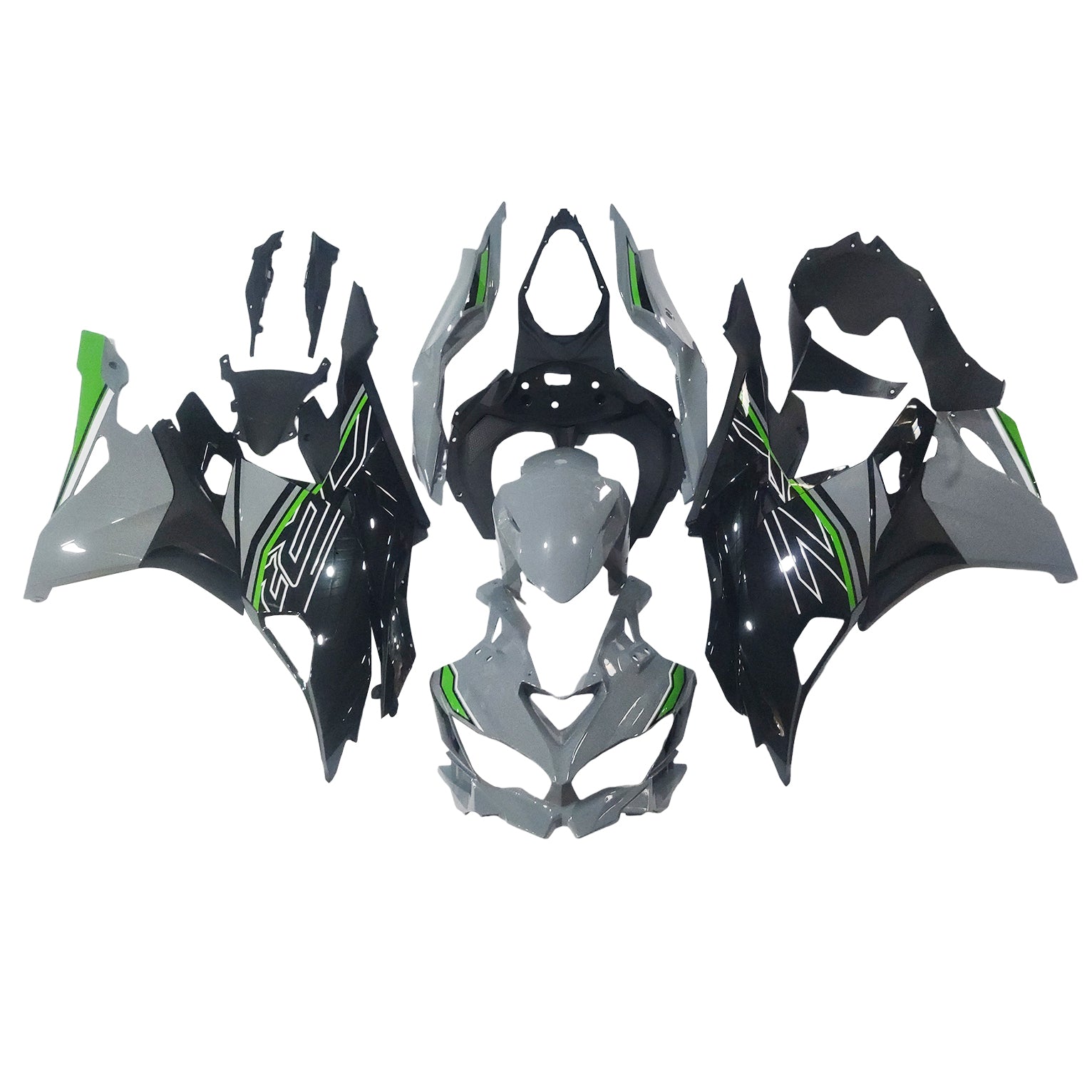 Amotopart 2019-2026 Ninja ZX-25R ZX-4R ZX-4RR Kawasaki Grijs&GGroene kuipset
