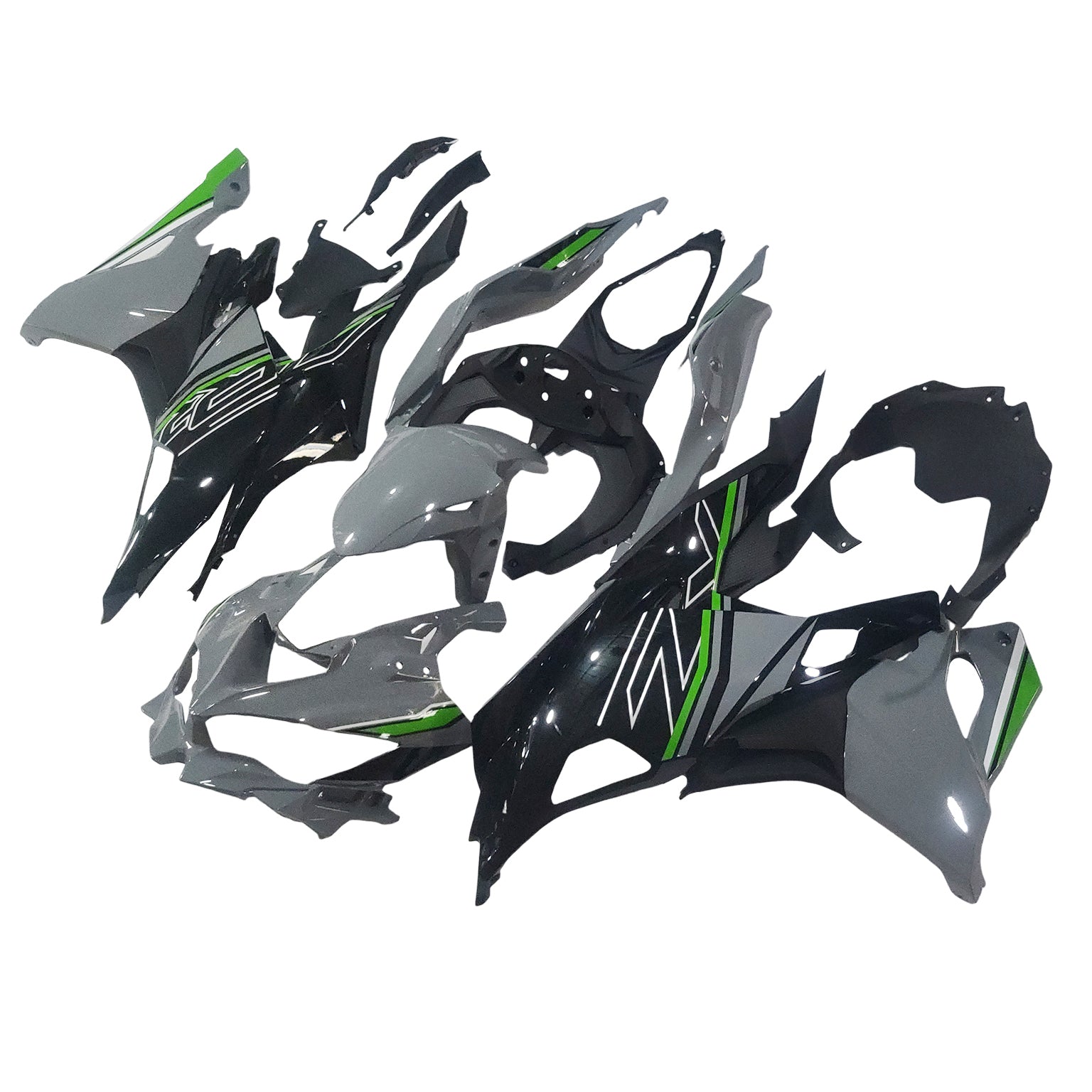 Amotopart 2019-2026 Ninja ZX-25R ZX-4R ZX-4RR Kawasaki Grijs&GGroene kuipset