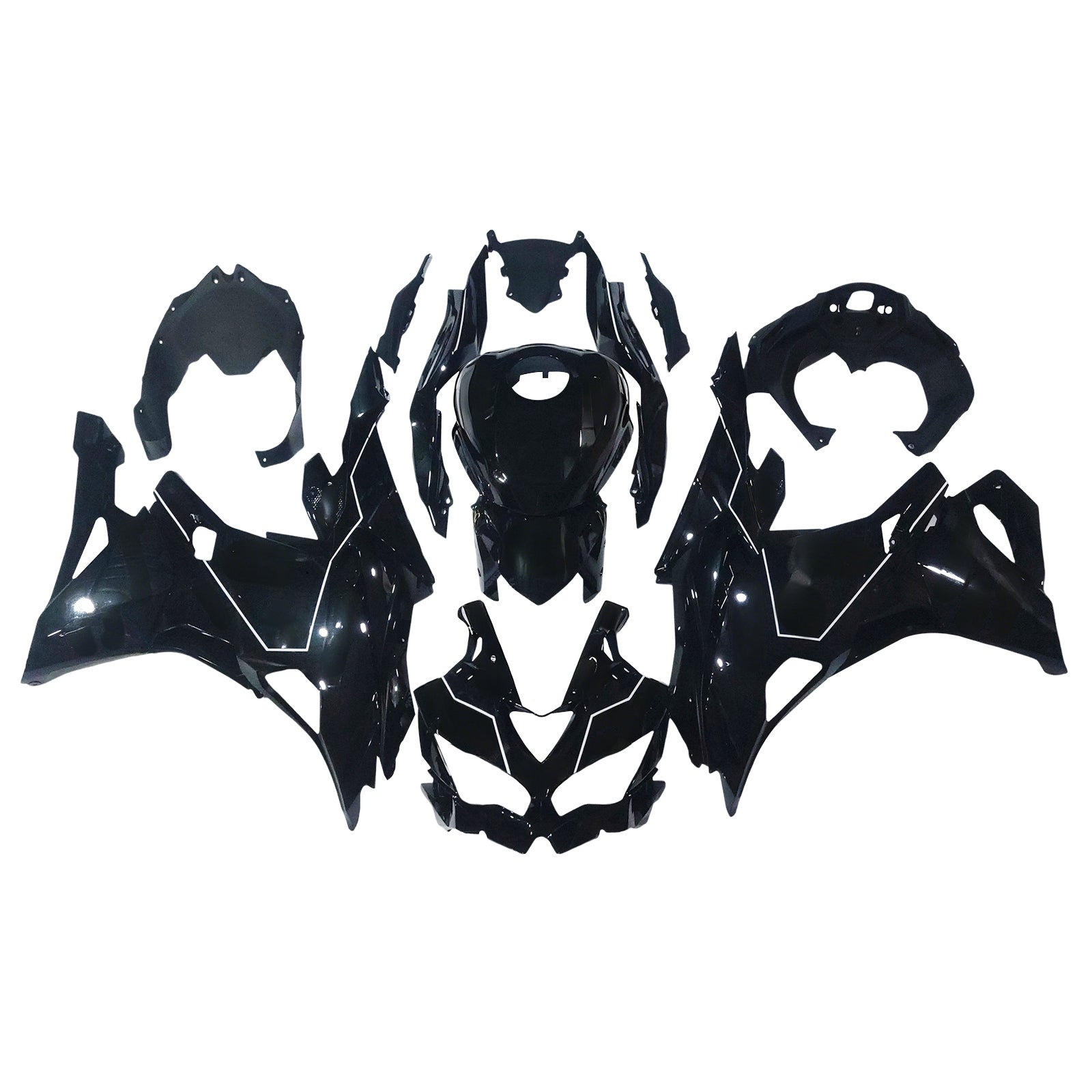 AMOTOPART 2019-2025 NINJA ZX-25R ZX-4R ZX-4RR KAWASAKI SVART MED VIT EMBLEMS FAIRING KIT