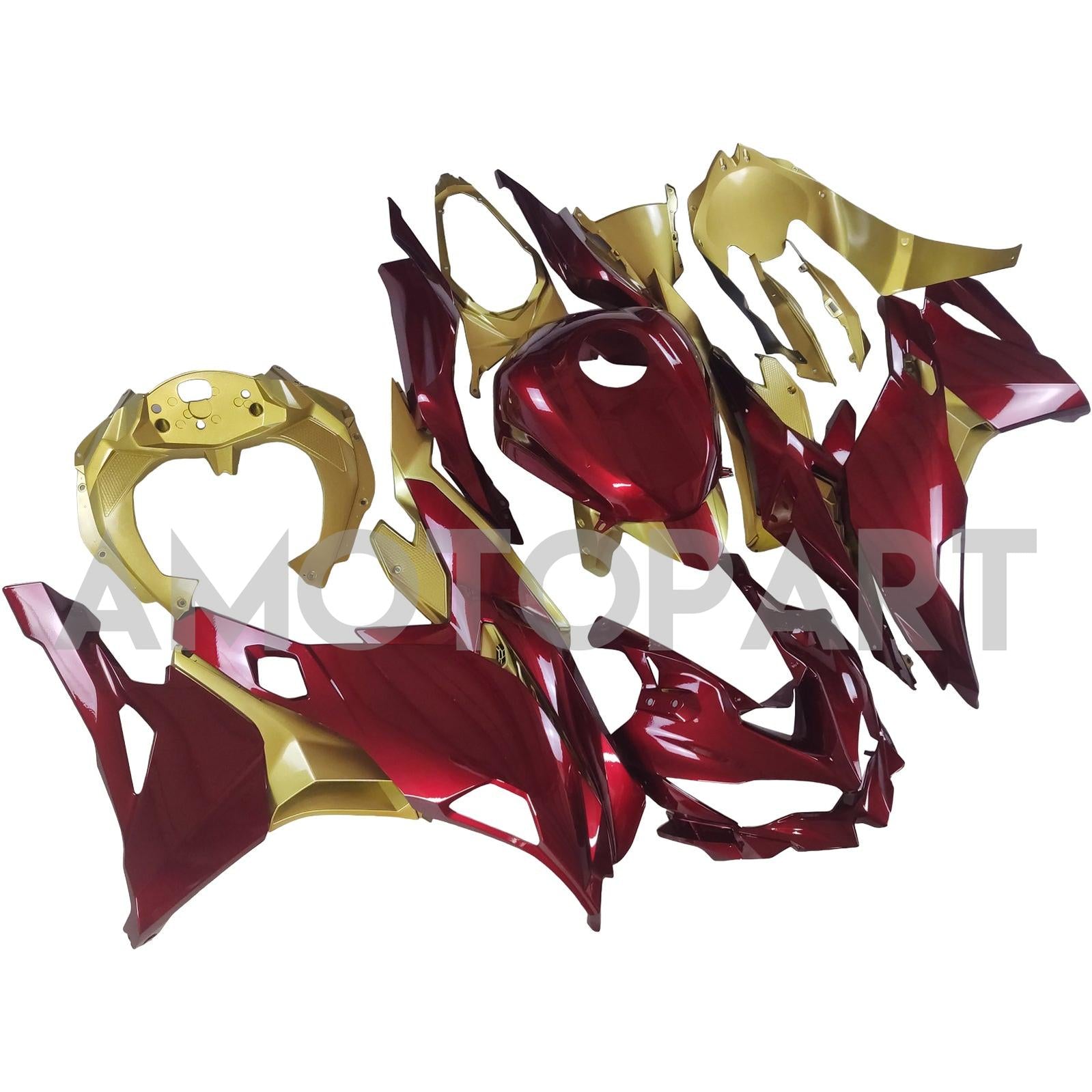 Amotopart 2019-2025 Ninja ZX-25R ZX-4R ZX-4RR Kawasaki Red&Gold Fairing Kit