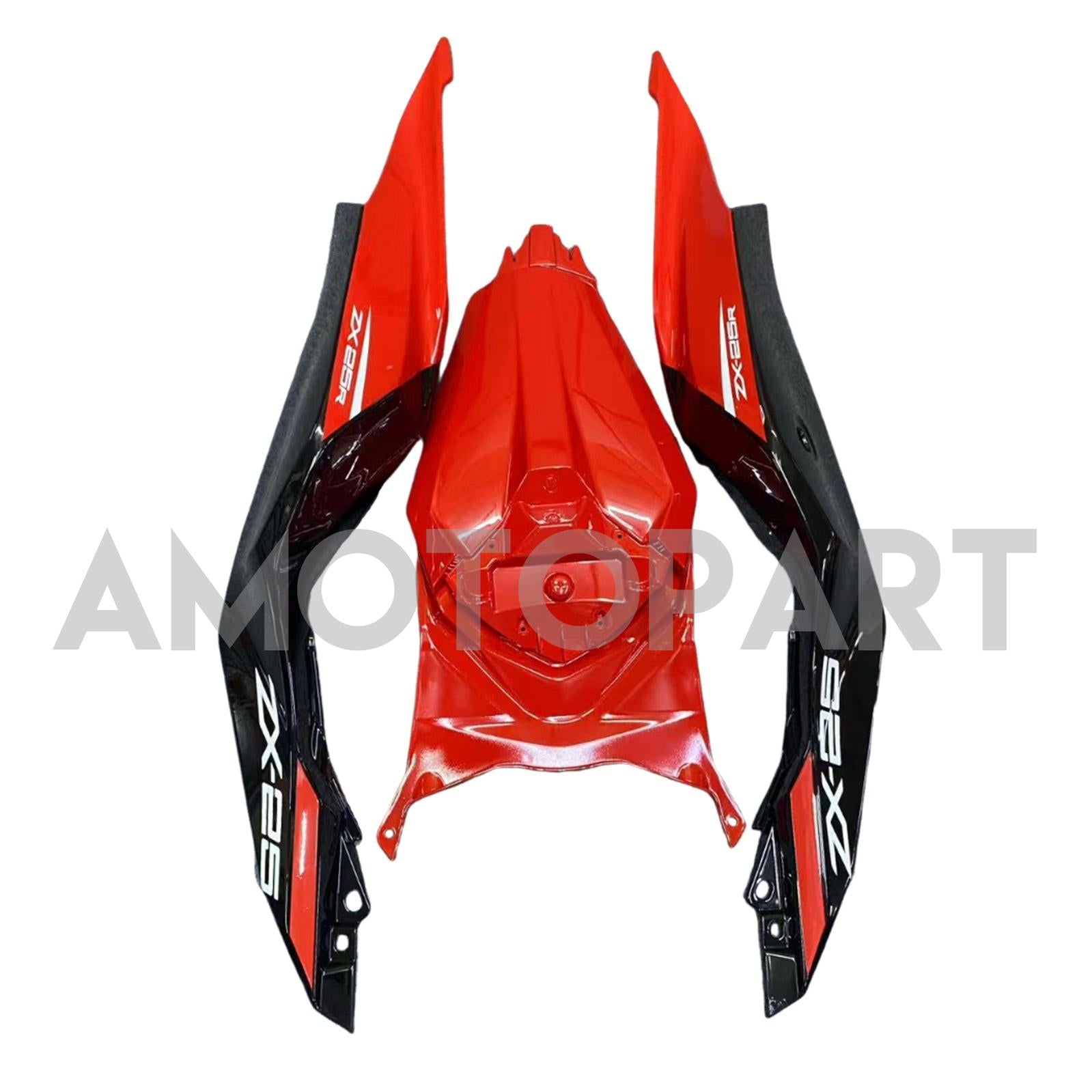 Amotopart 2019–2025 Ninja ZX-25R ZX-4R ZX-4RR Kawasaki Rot&Silbernes Verkleidungsset