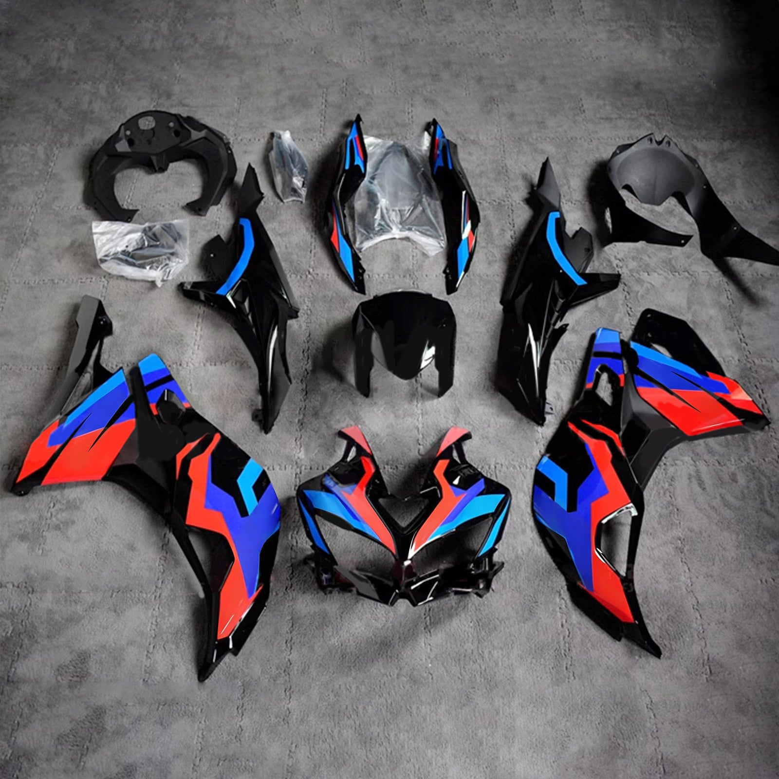 Amotopart 2019-2025 Ninja ZX-25R ZX-4R ZX-4RR Kawasaki Blue & Red Fairing Kit