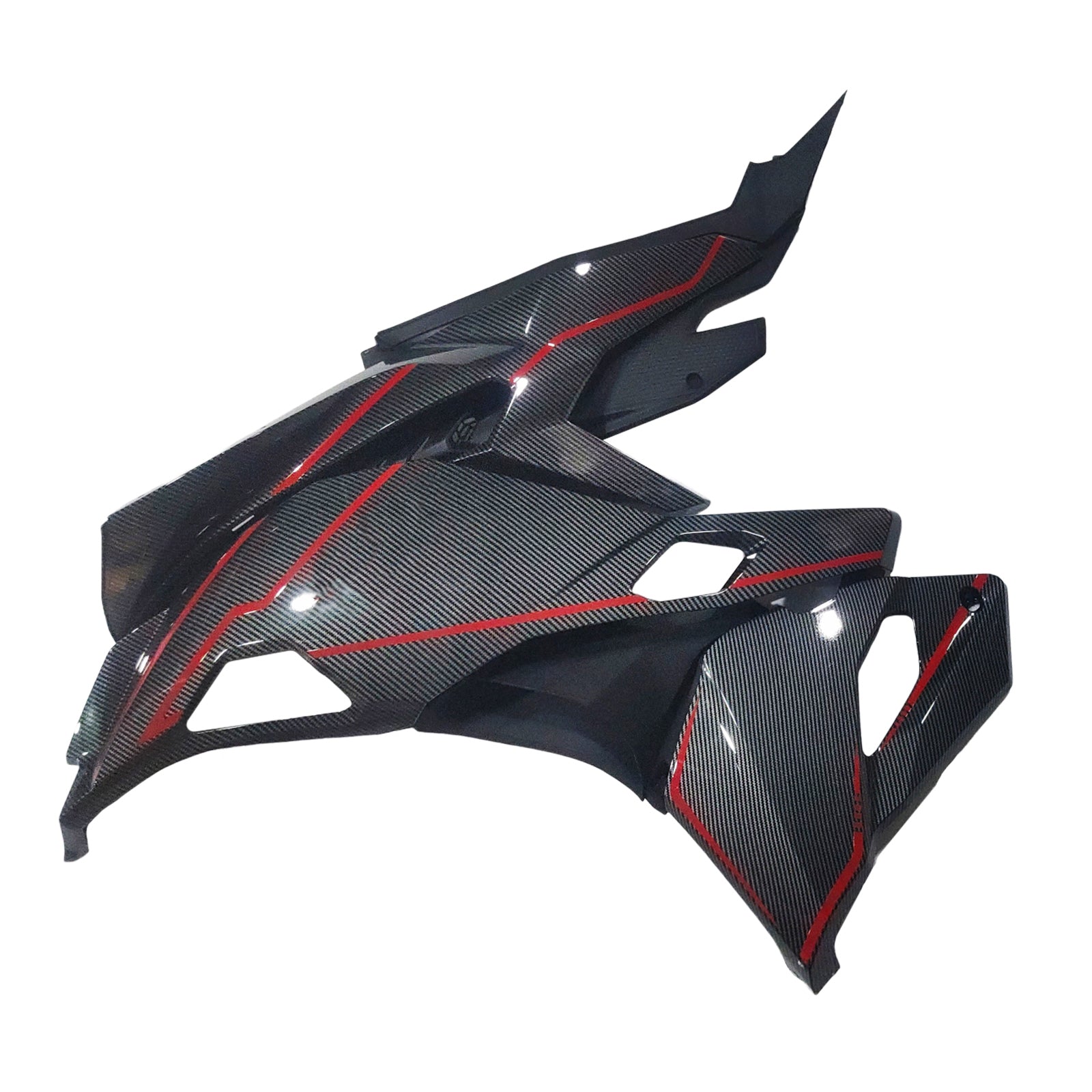 Amotopart 2019–2025 Ninja ZX-25R ZX-4R ZX-4RR Kawasaki Kohlefaser mit roten Akzenten Verkleidungsset