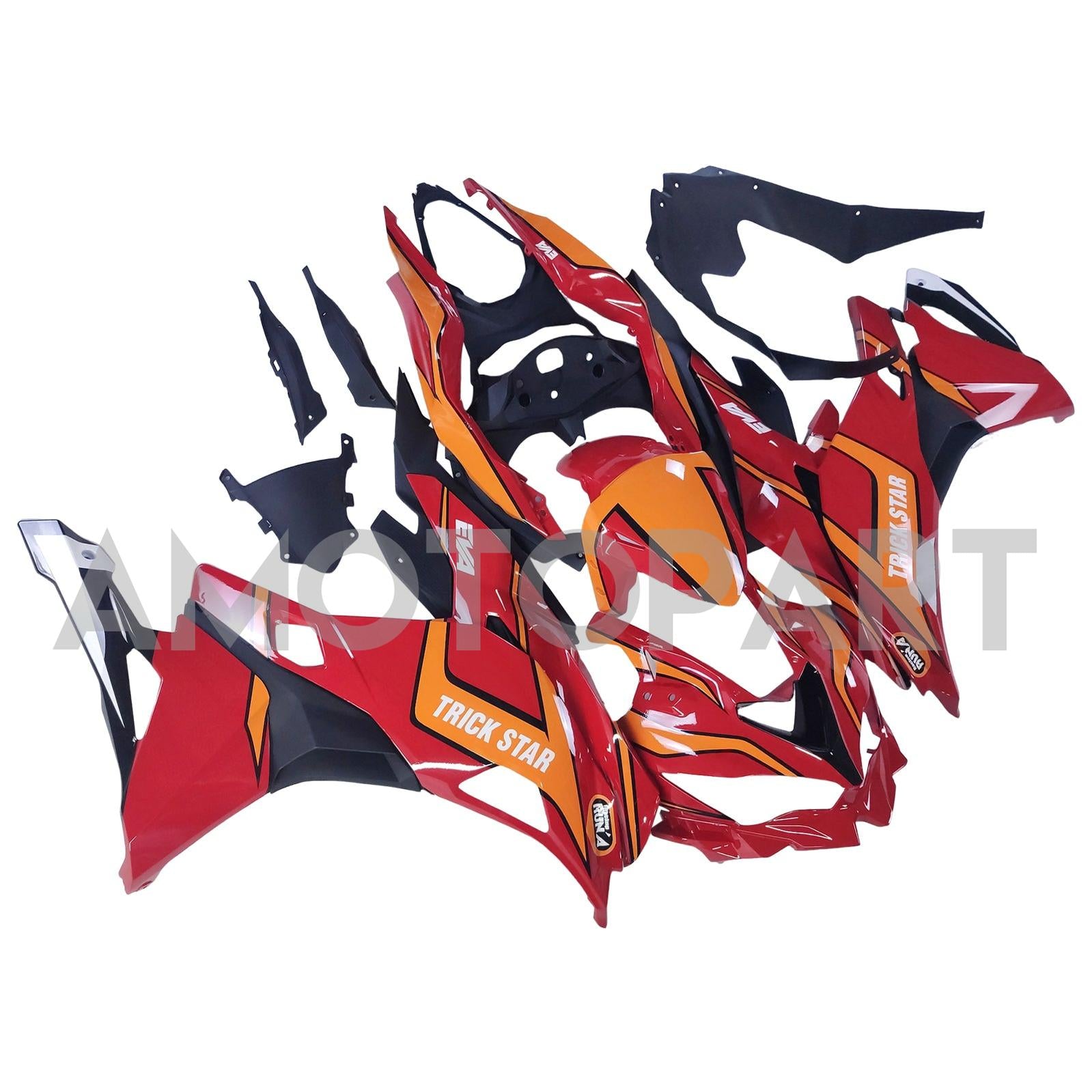 Amotopart 2019-2025 Ninja ZX-25R ZX-4R ZX-4RR Kawasaki Red&Orange Fairing Kit