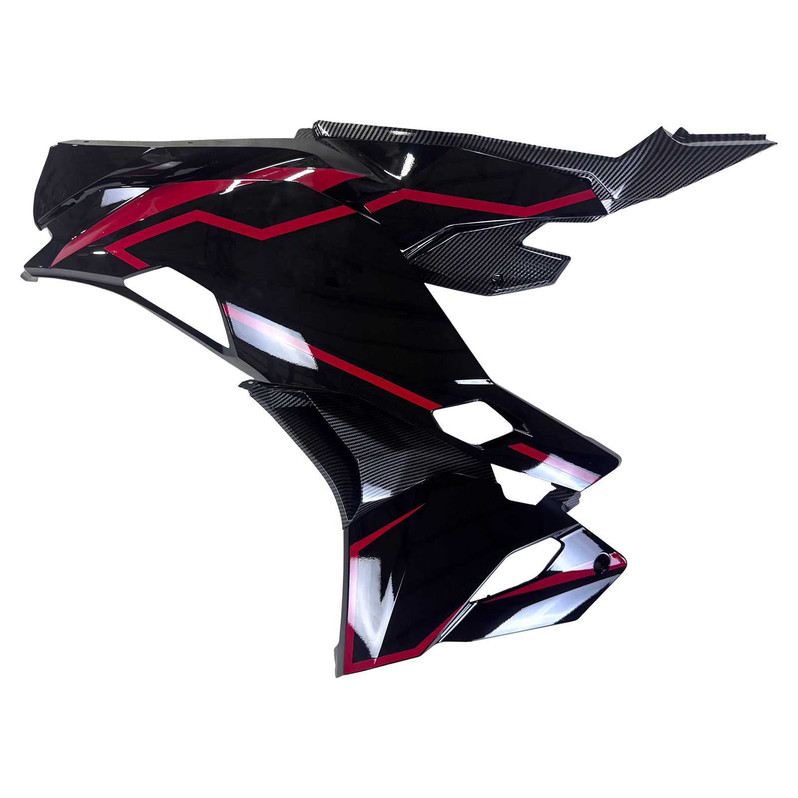Amotopart 2019-2025 Ninja ZX-25R ZX-4R ZX-4RR Kawasaki Black & Red Stripes Fairing Kit