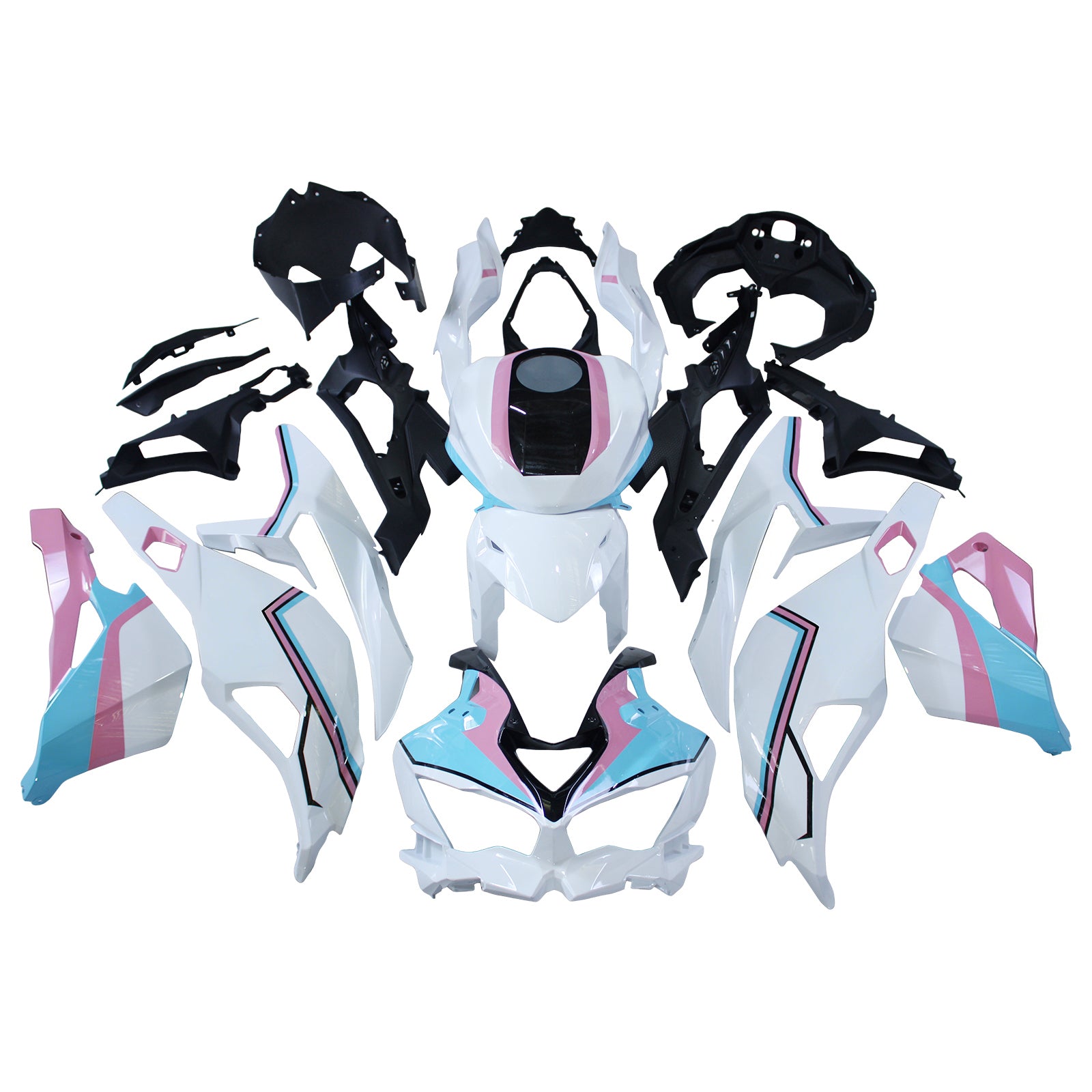 Amotopart 2019-2025 Ninja ZX-25R ZX-4R ZX-4RR Kawasaki Pink & Blue Fairing Kit