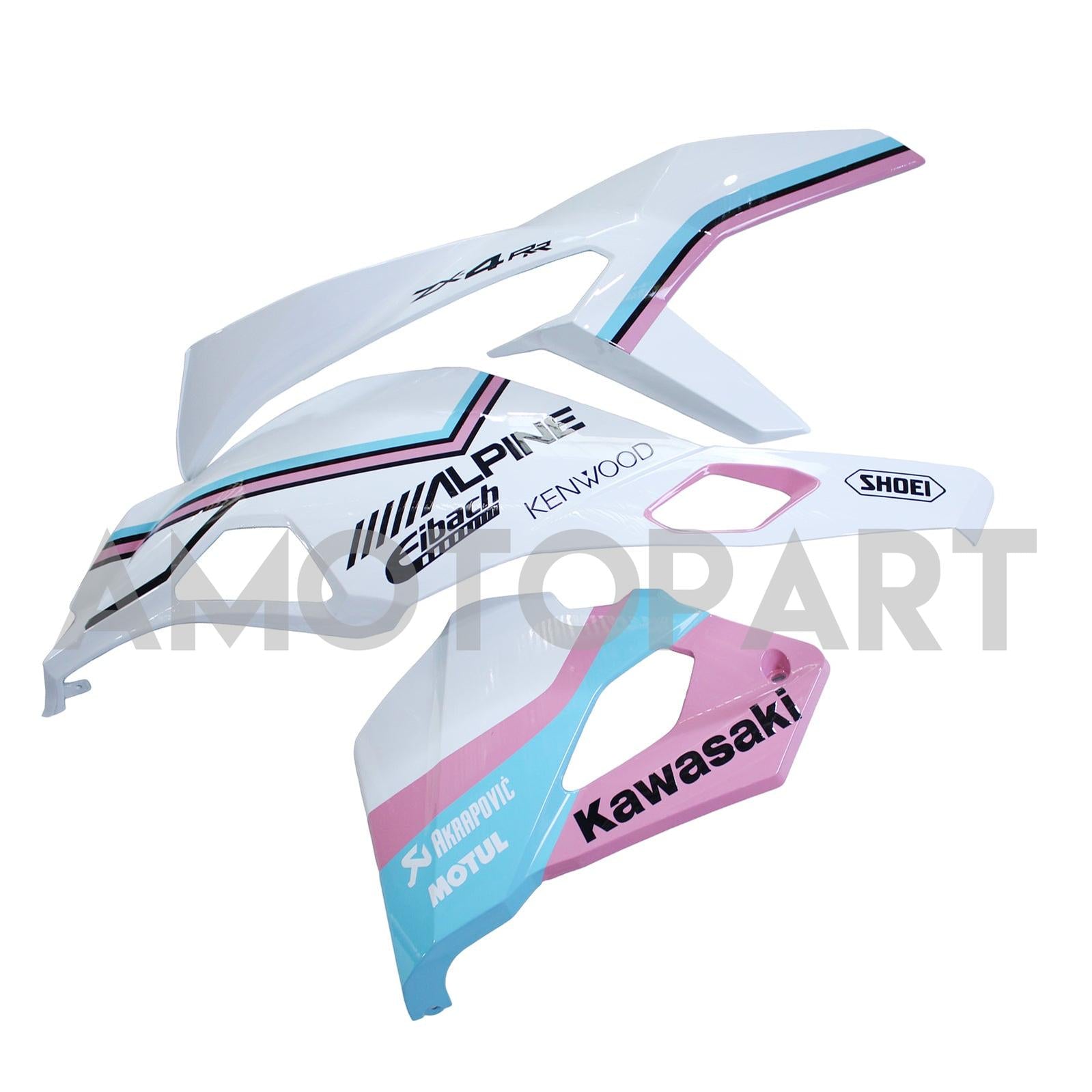 Amotopart 2019-2025 Ninja ZX-25R ZX-4R ZX-4RR Kawasaki Pink&Blue Fairing Kit