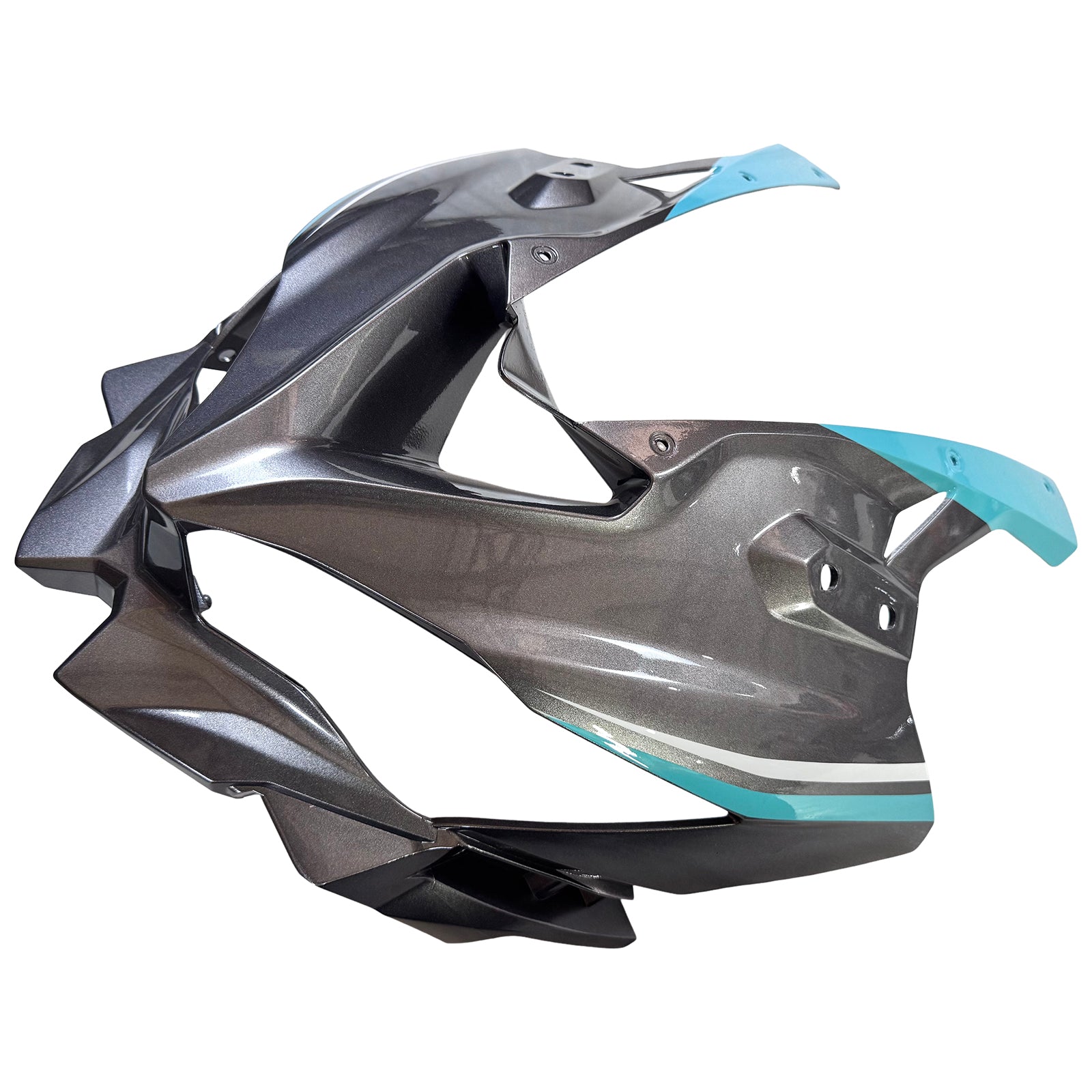 Amotopart 2019-2025 Ninja ZX-25R ZX-4R ZX-4RR Kawasaki Gray & Blue/Green Fairing Kit