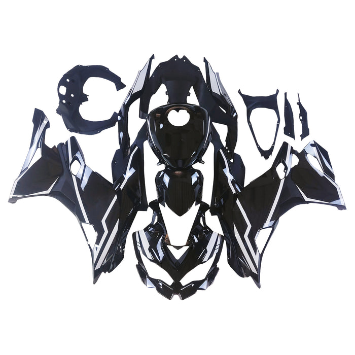 Amotopart 2019-2026 Ninja ZX-25R ZX-4R ZX-4RR Kawasaki Black&White Stripes Fairing Kit