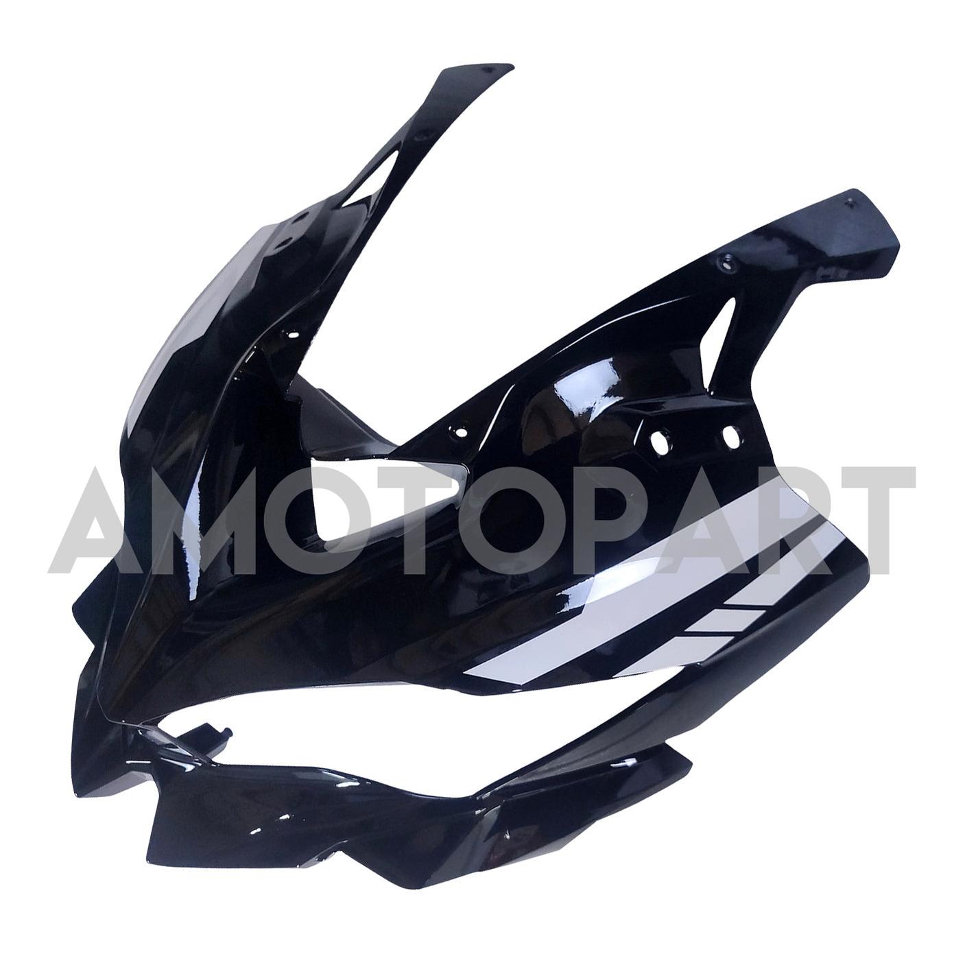 Amotopart 2019-2024 Ninja ZX-25R ZX-4R ZX-4RR Kawasaki Kit carena a strisce bianche e nere
