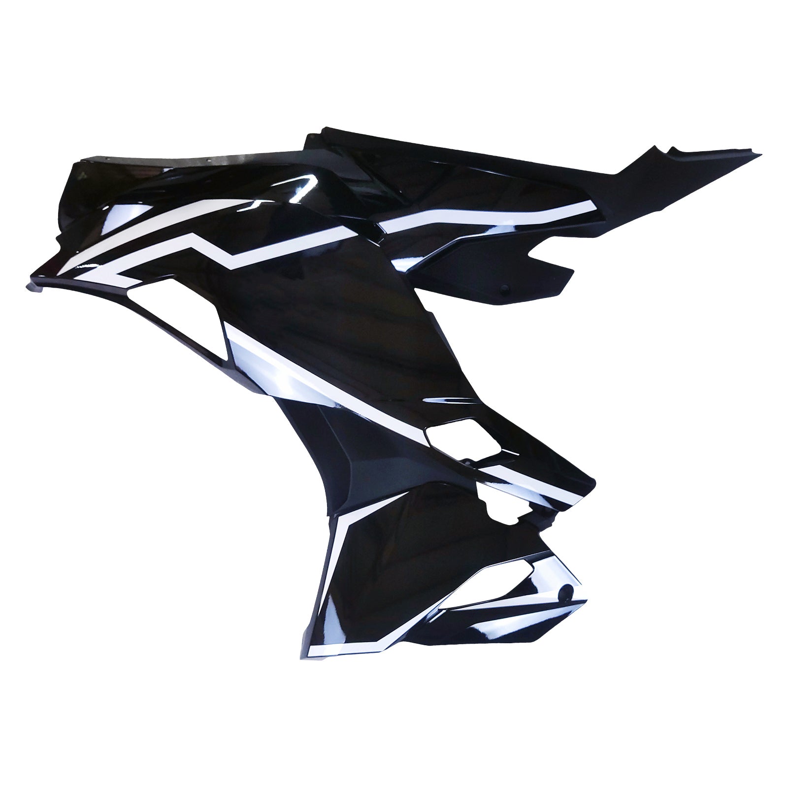 Amotopart 2019-2025 Ninja ZX-25R ZX-4R ZX-4RR Kawasaki Black & White Stripes Fairing Kit