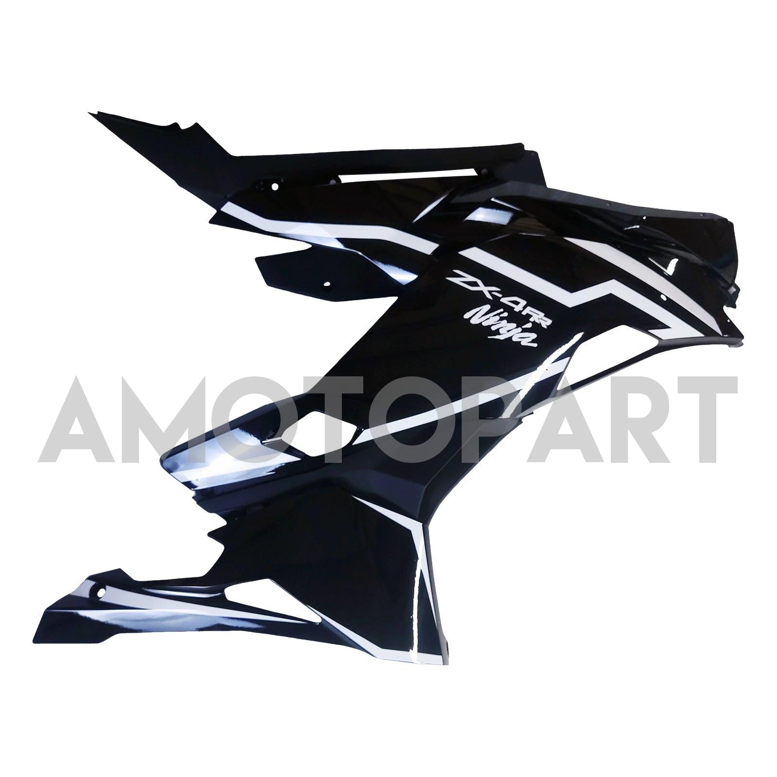 Amotopart 2019-2024 Ninja ZX-25R ZX-4R ZX-4RR Kawasaki Kit carena a strisce bianche e nere
