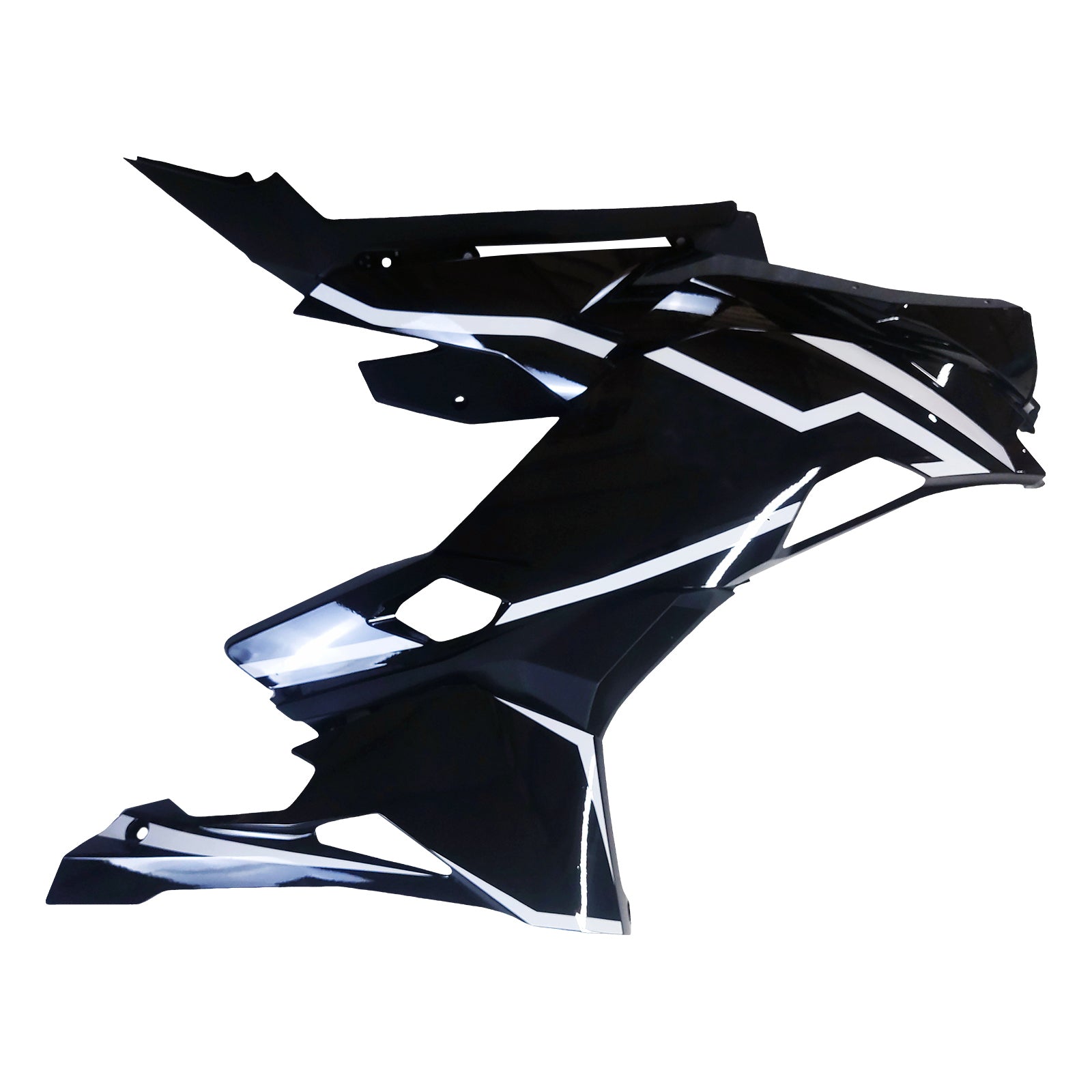 Amotopart 2019-2025 Ninja ZX-25R ZX-4R ZX-4RR Kawasaki Black & White Stripes Fairing Kit