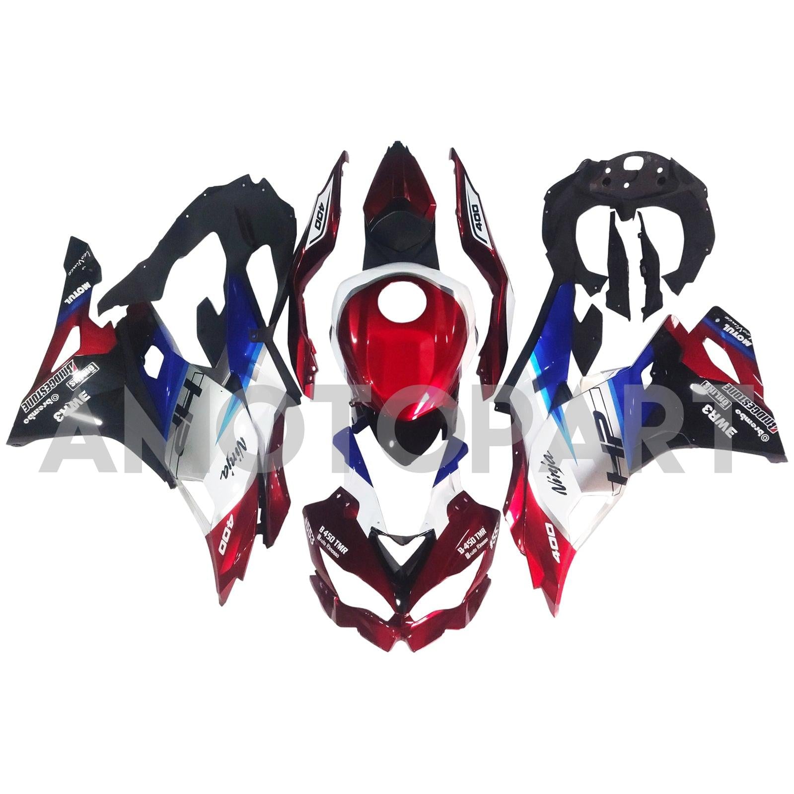 Amotopart 2019–2025 Ninja ZX-25R ZX-4R ZX-4RR Kawasaki Rot&Blaues Verkleidungskit