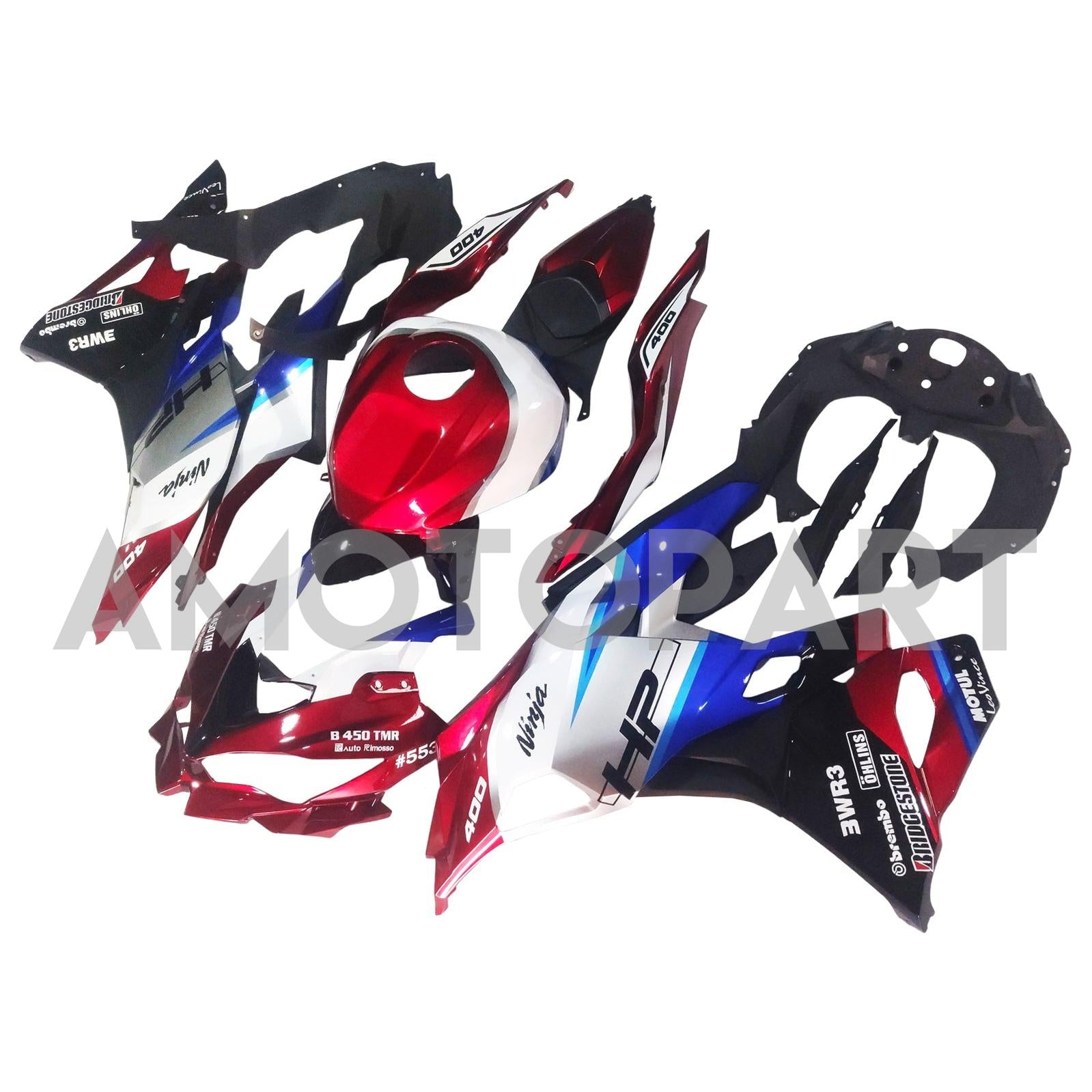 Amotopart 2019–2025 Ninja ZX-25R ZX-4R ZX-4RR Kawasaki Rot&Blaues Verkleidungskit