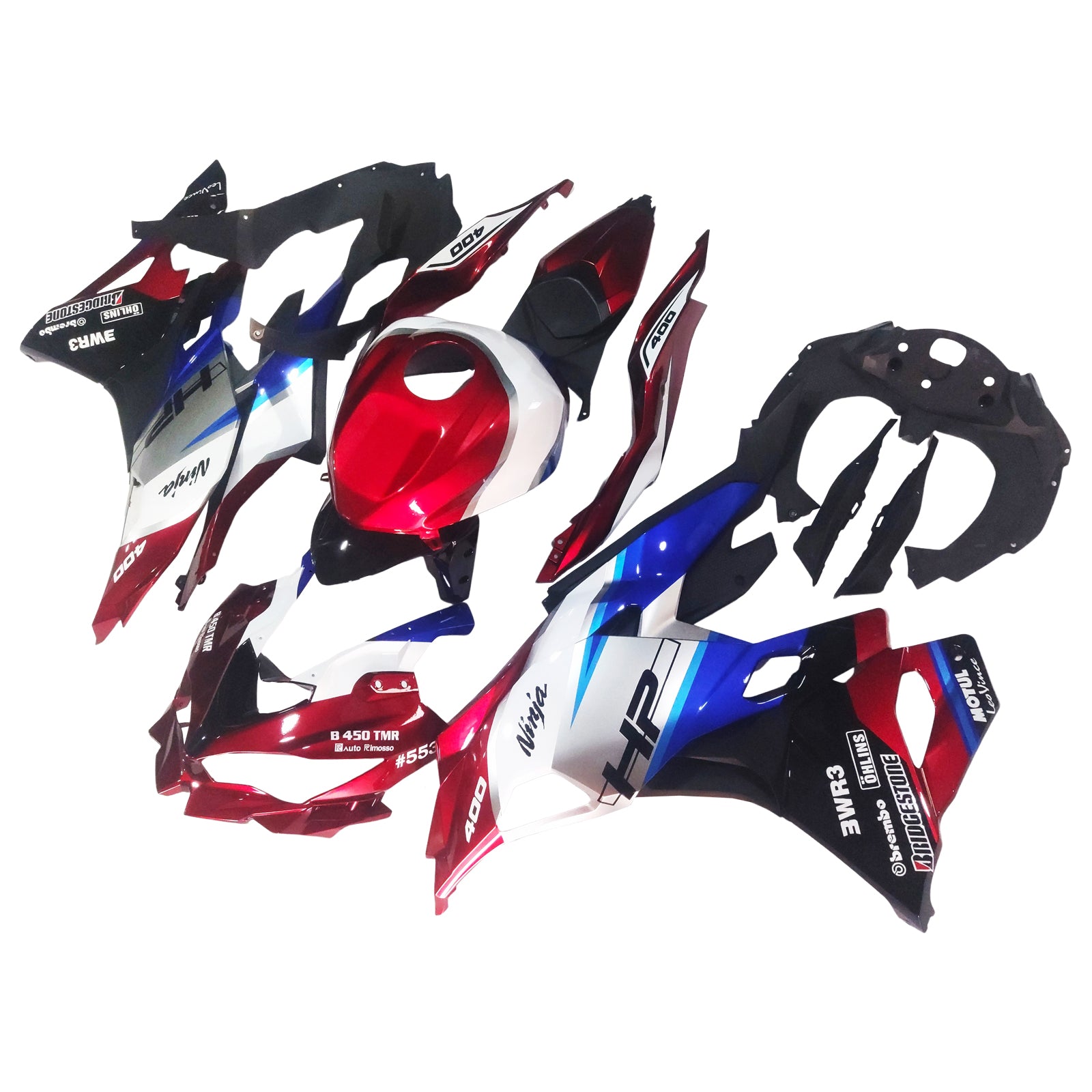 Amotopart 2019–2026 Ninja ZX-25R ZX-4R ZX-4RR Kawasaki Rot&Bblauer Verkleidungssatz