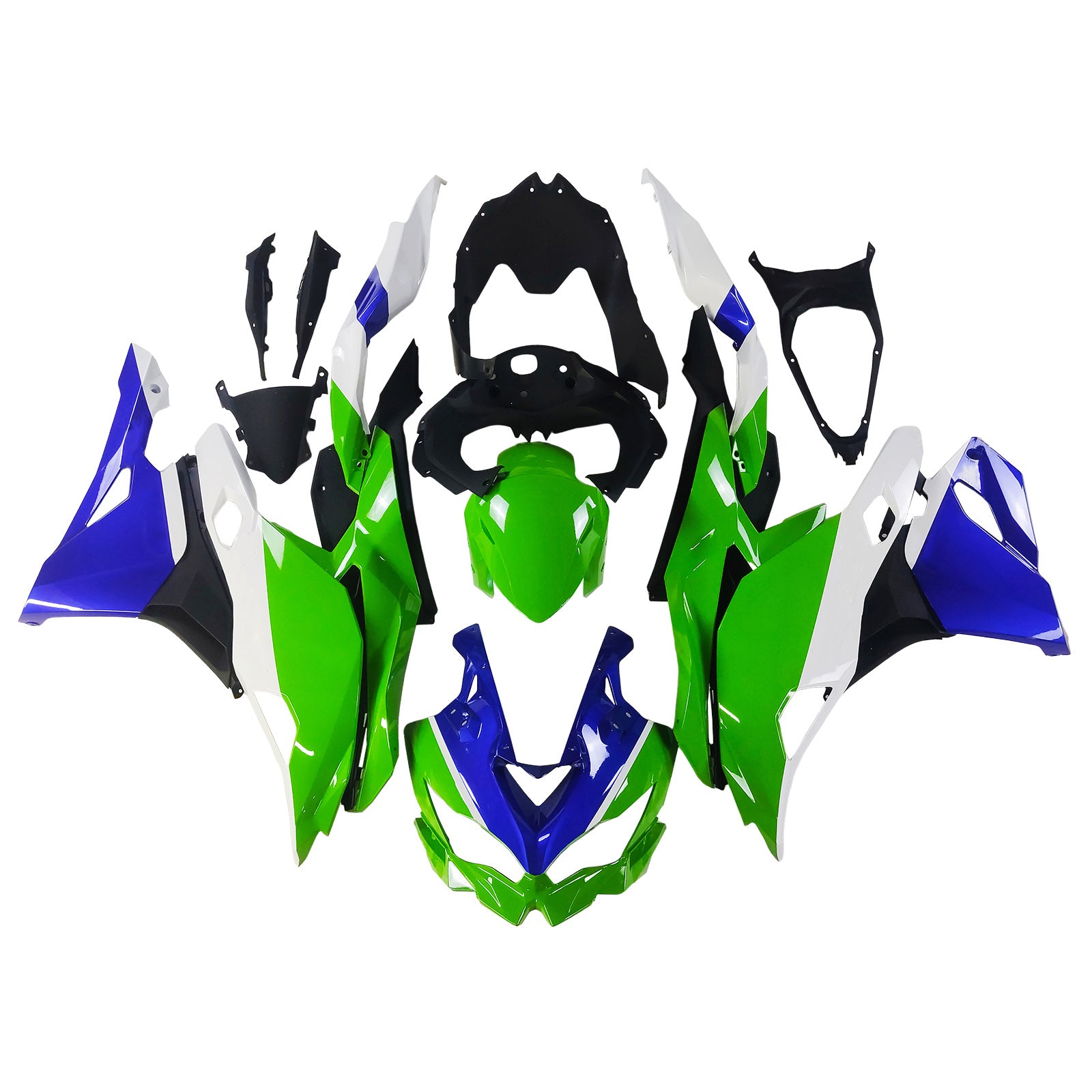 Amotopart 2019-2025 Ninja ZX-25R ZX-4R ZX-4RR Kawasaki Green&Blue Fairing Kit