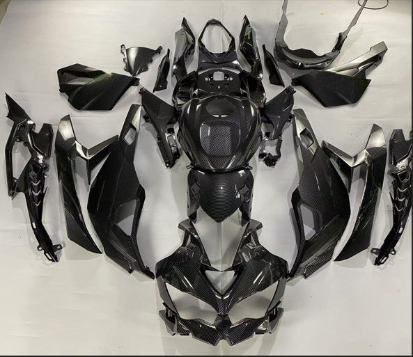 Amotopart 2019-2025 Ninja ZX-25R ZX-4R ZX-4RR Kawasaki Carbon Fiber Pattern Green Fairing Kit