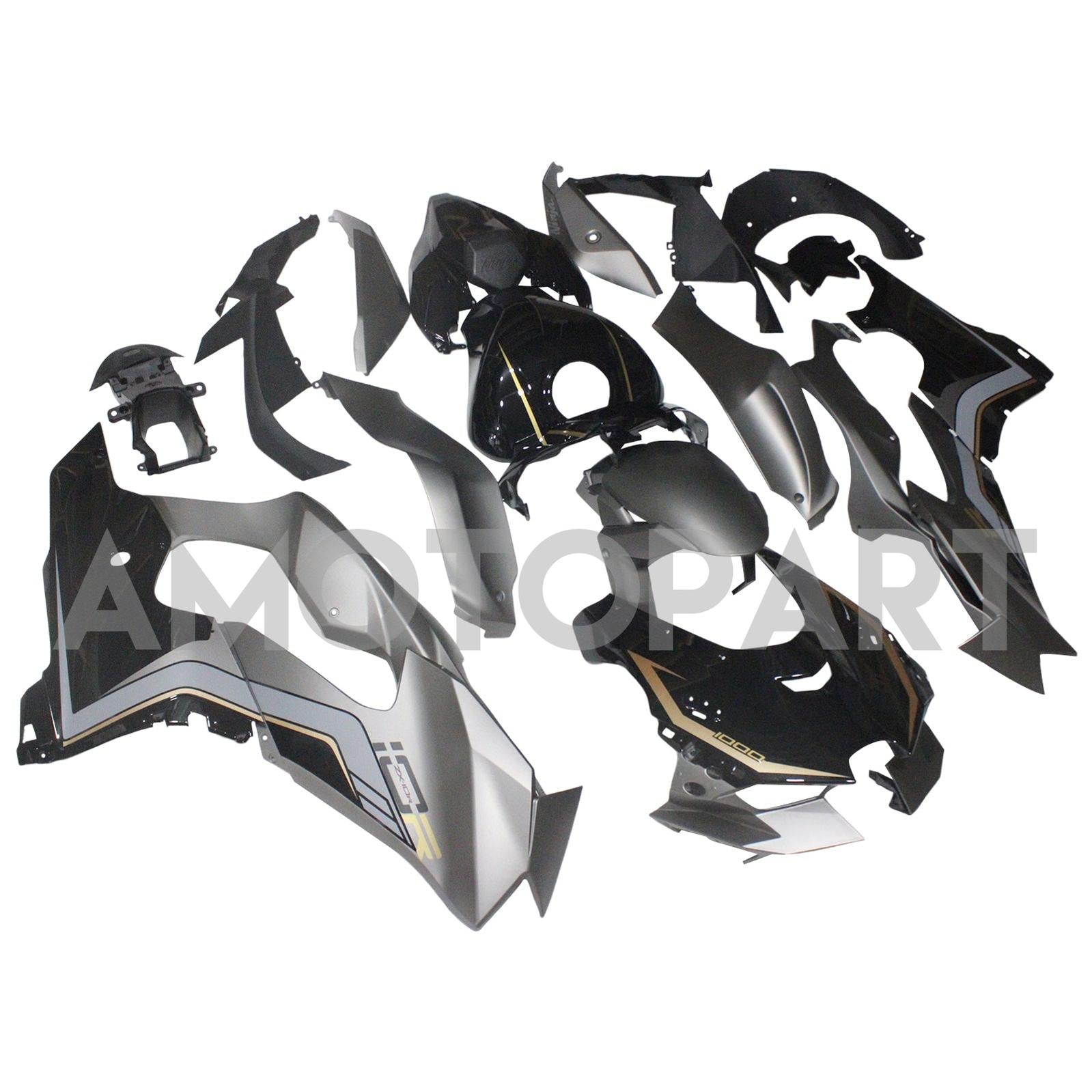 Amotopart 2021-2025 Kawasaki ZX10R ZX10RR Black Style4 Fairing Kit