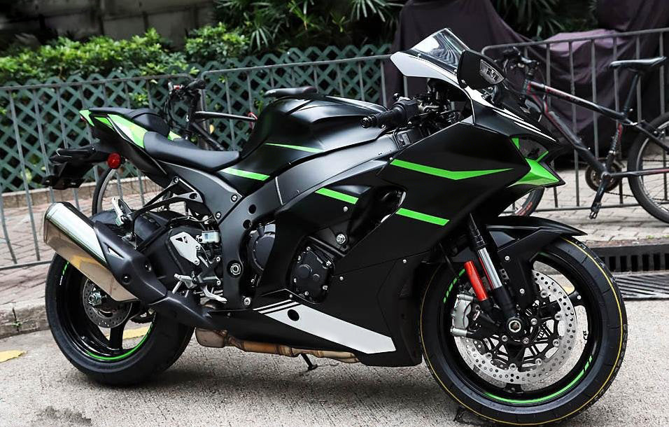 Amotopart 2021-2025 Kawasaki ZX10R ZX10RR Green Black Style5 Fairing K