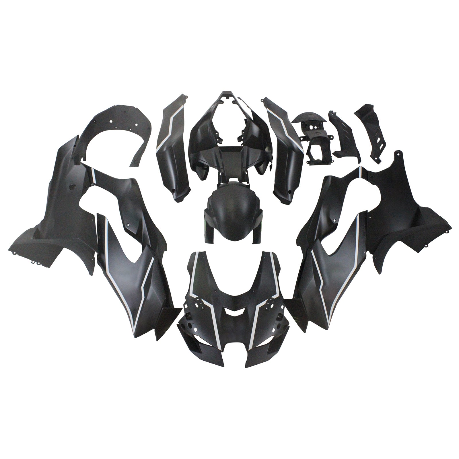 Amotopart 2021-2025 Kawasaki ZX10R ZX10RR Black Style1 Fairing