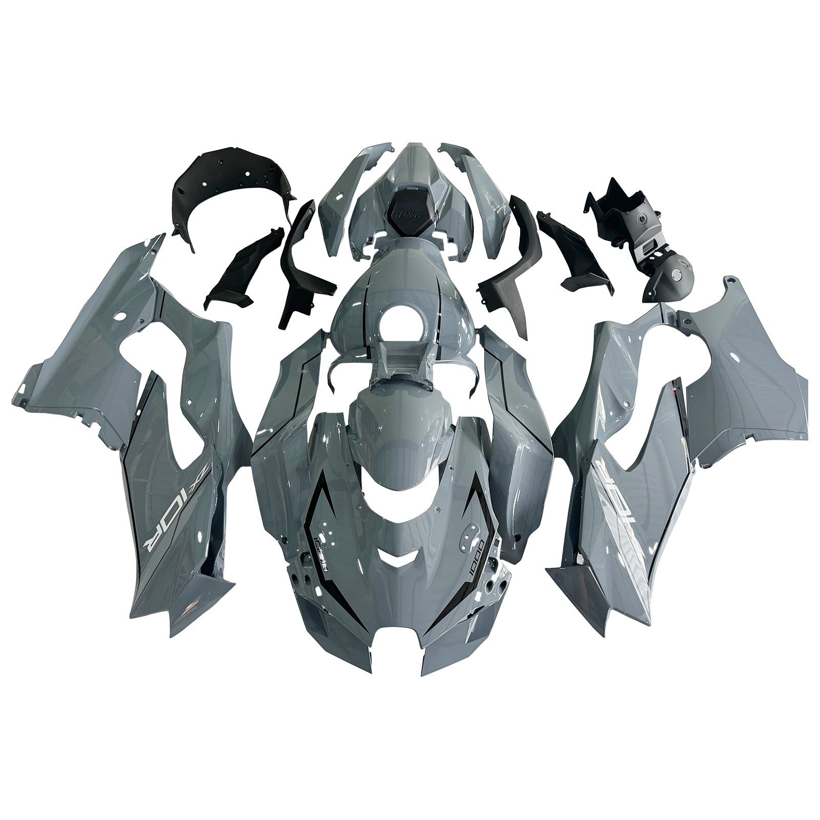 Amotopart 2021-2025 Kawasaki ZX10R ZX10RR Gray Fairing Kit
