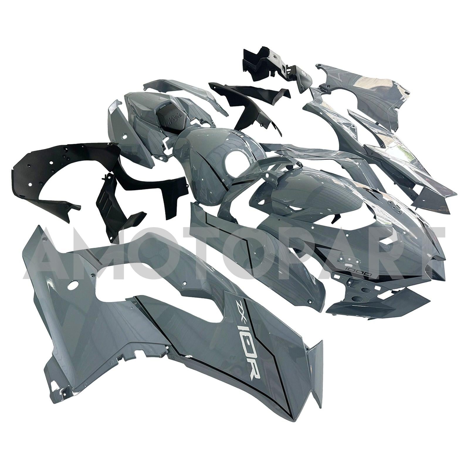 AMOTOPART 2021-2025 KAWASAKI ZX10R ZX10RR GRÅ FAIRING KIT